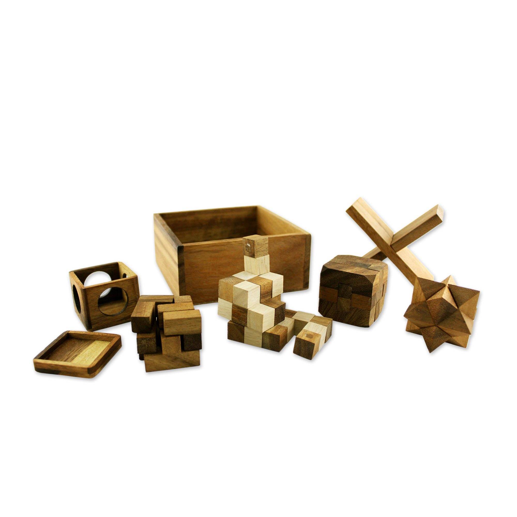 Premium 3D Wooden Puzzle Set - Ultimate Brain Teaser Collection
