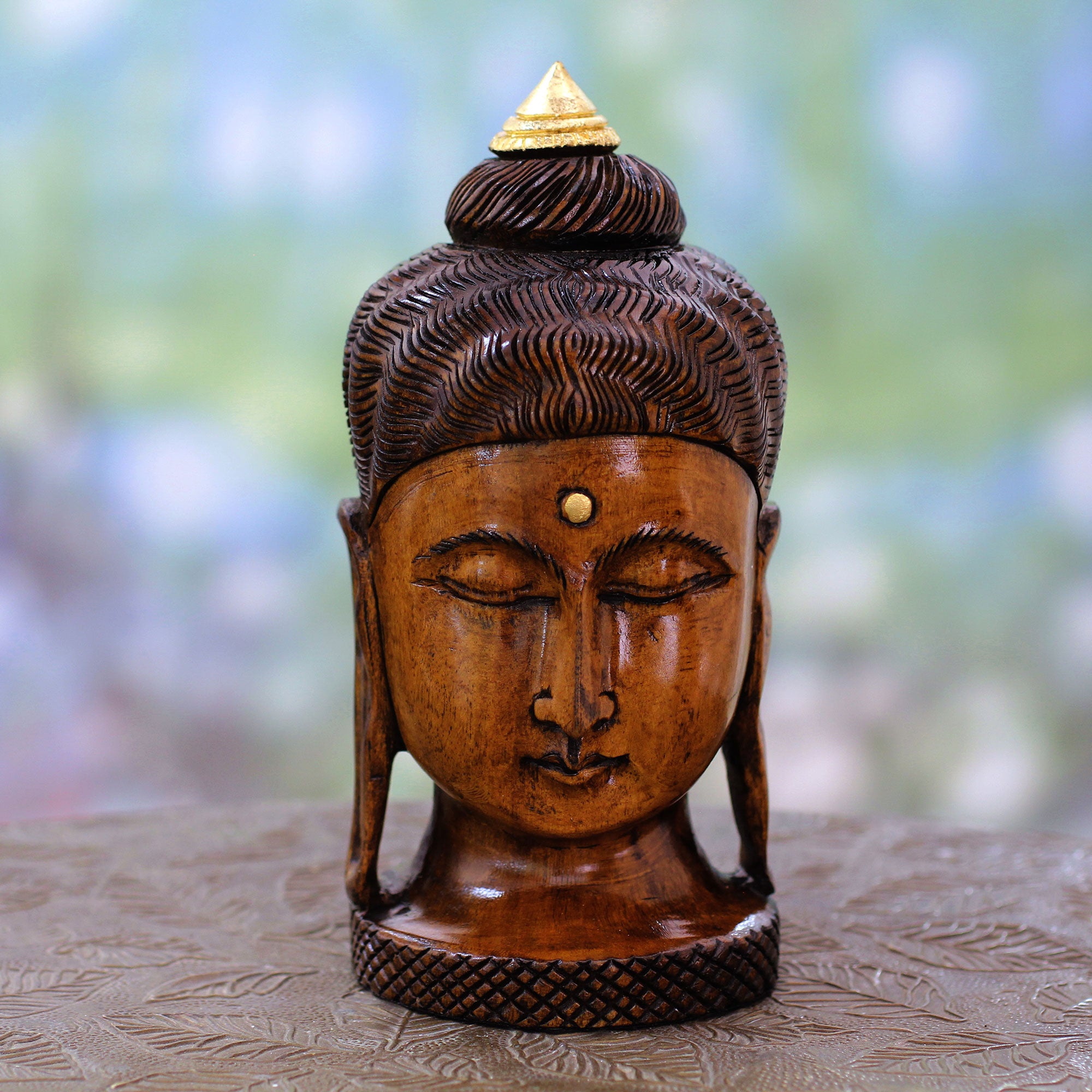 Premium Handcrafted Young Buddha Statue - Antiqued Kadam Wood Art Piece