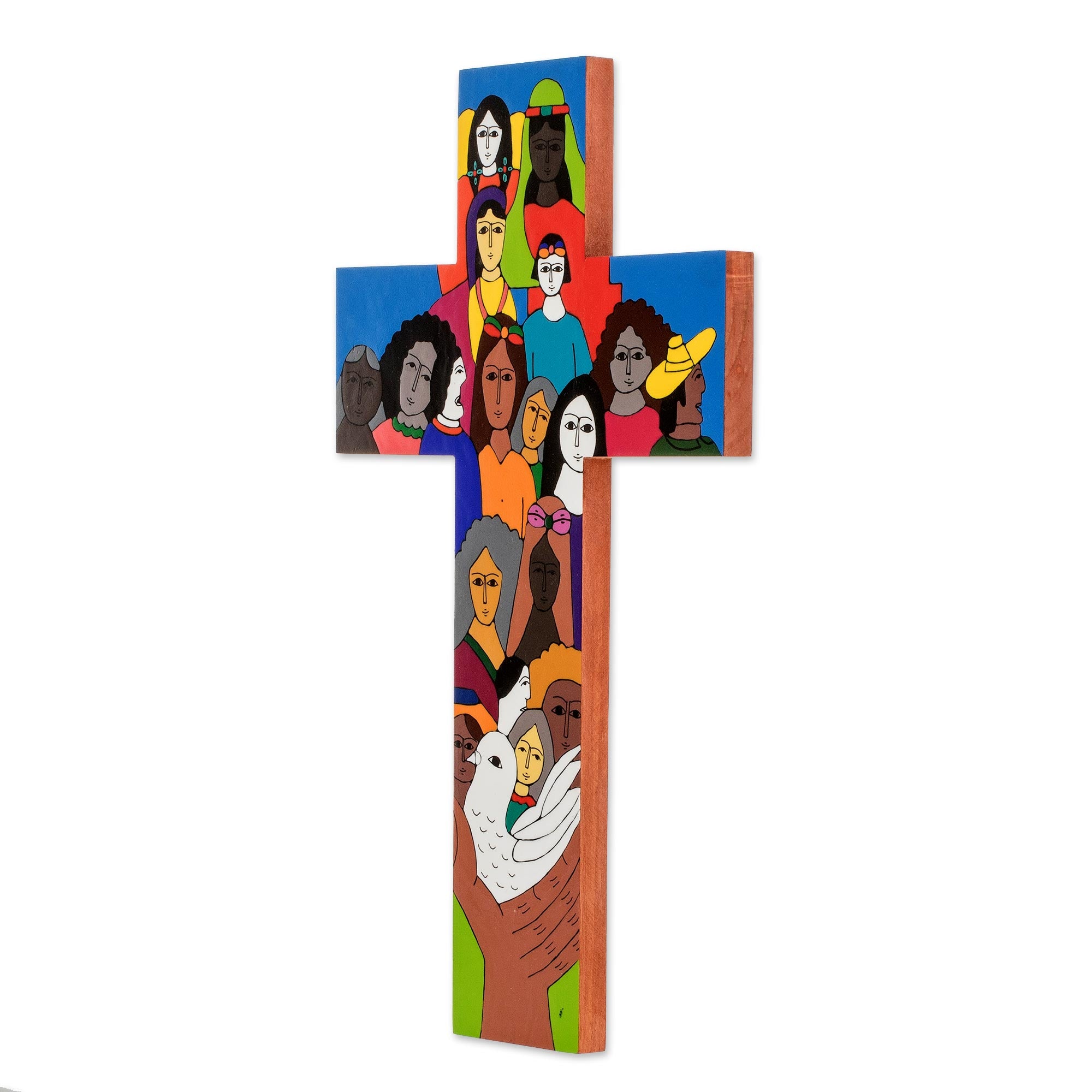 Premium Peace on Earth Large Wood Wall Cross - Handcrafted Pinewood
