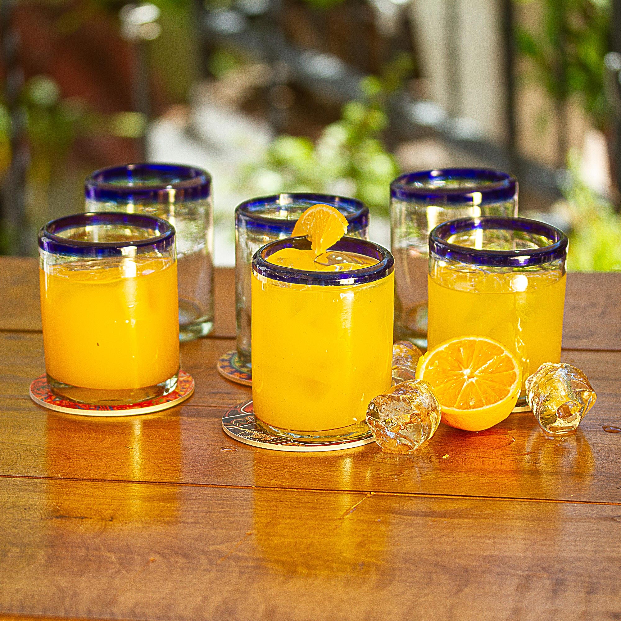 Premium Cobalt Blue Hand Blown Glass Tumblers - Set of 6