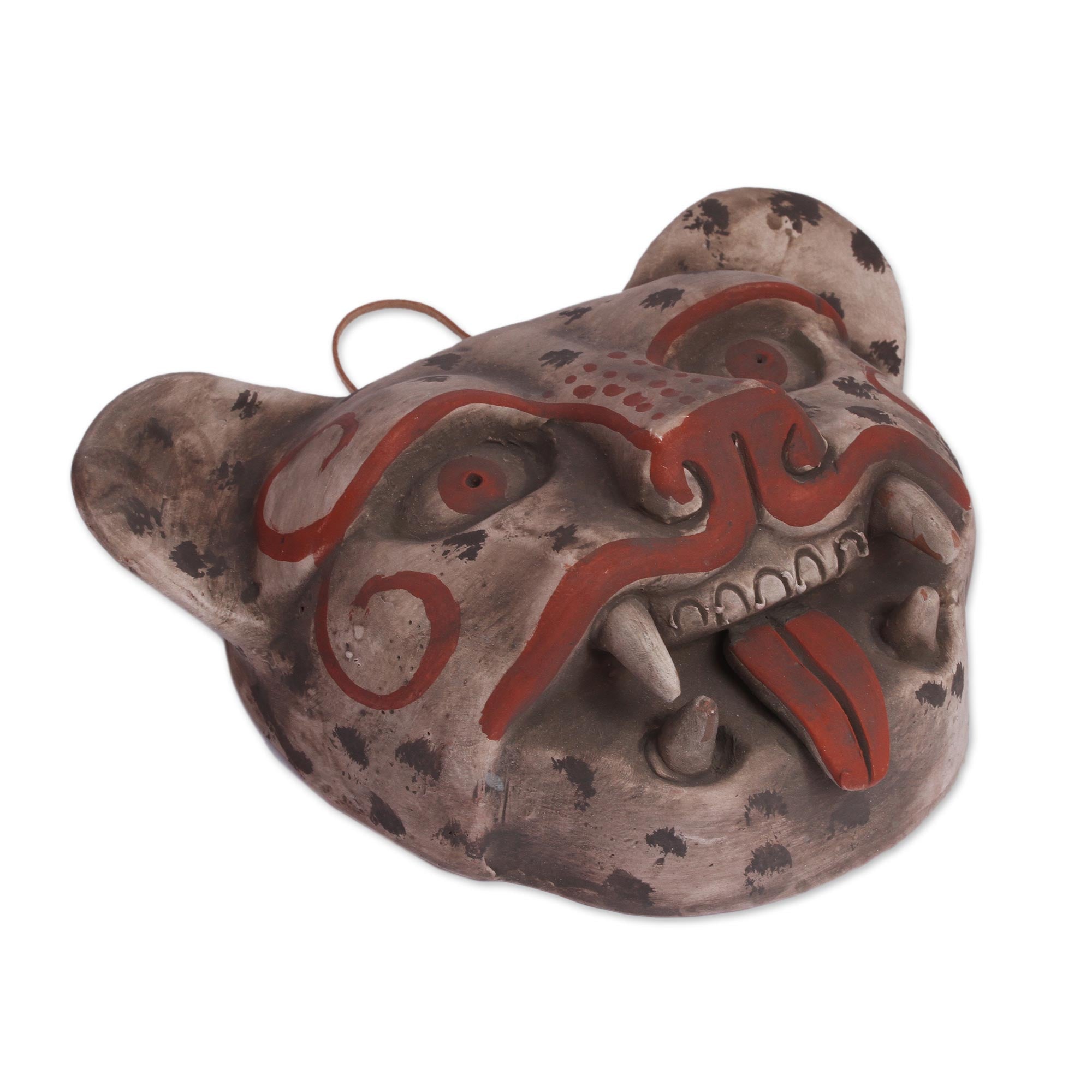 Premium Handcrafted Mexican Ceramic Jaguar Mask - Ultimate Wall Decor