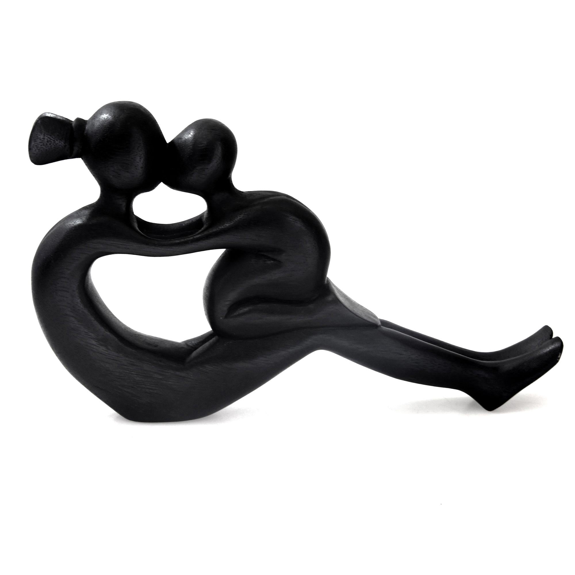 Premium Handcrafted Mother and Child Wood Sculpture - 'Her Love Will Never End'