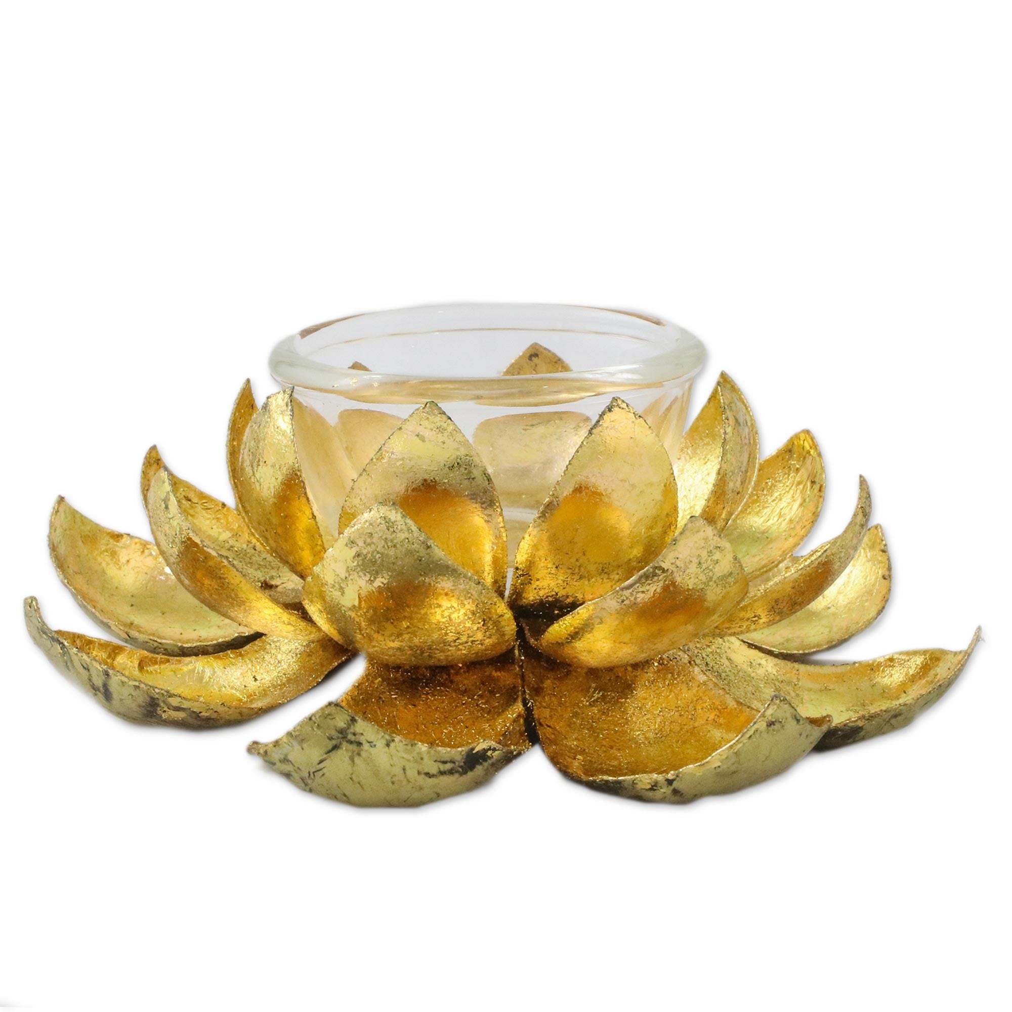 Premium Handcrafted Lotus Tealight Holder – Antique Steel Design from Thailand