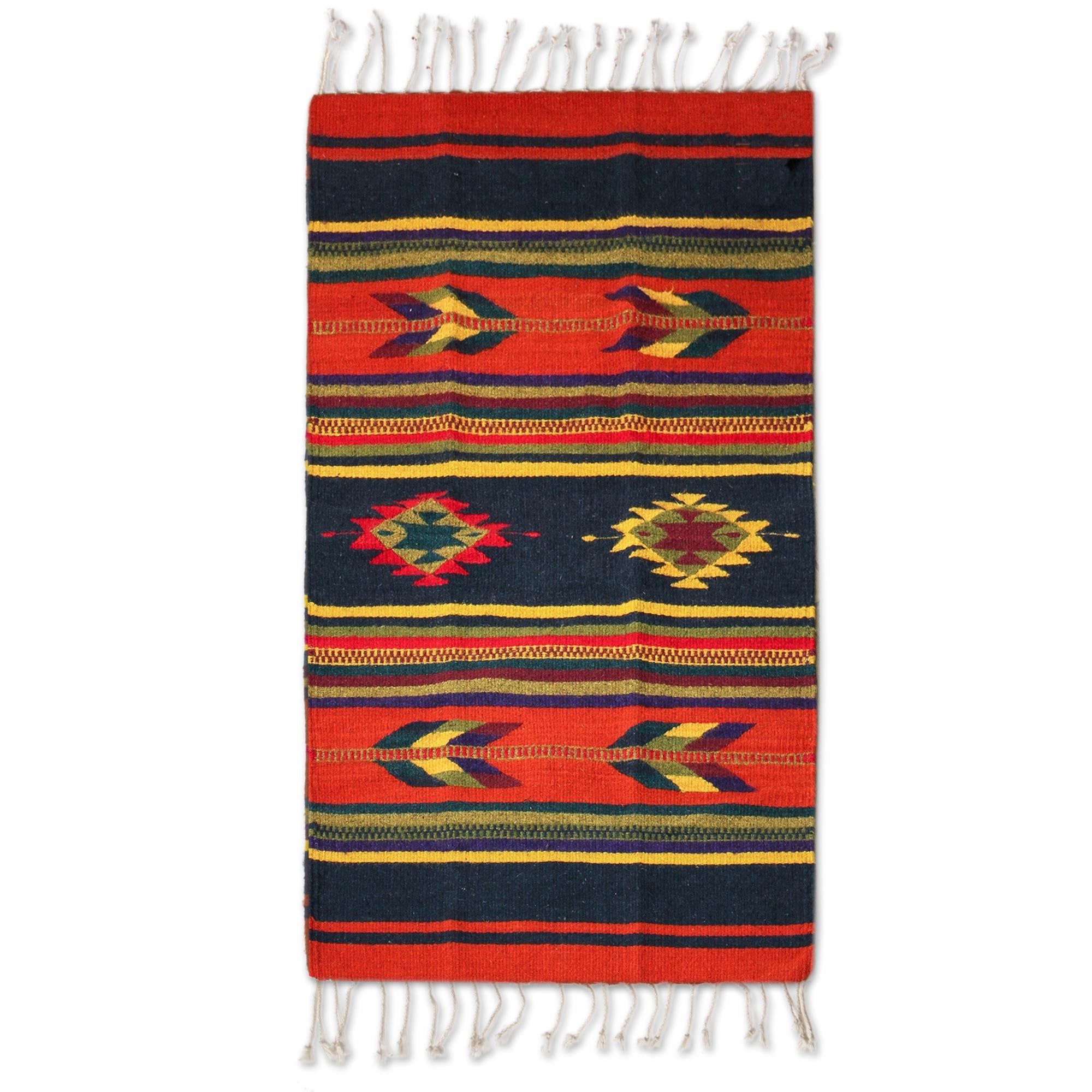 Premium Geometric Wool Rug - Handwoven in Mexico (2x3)