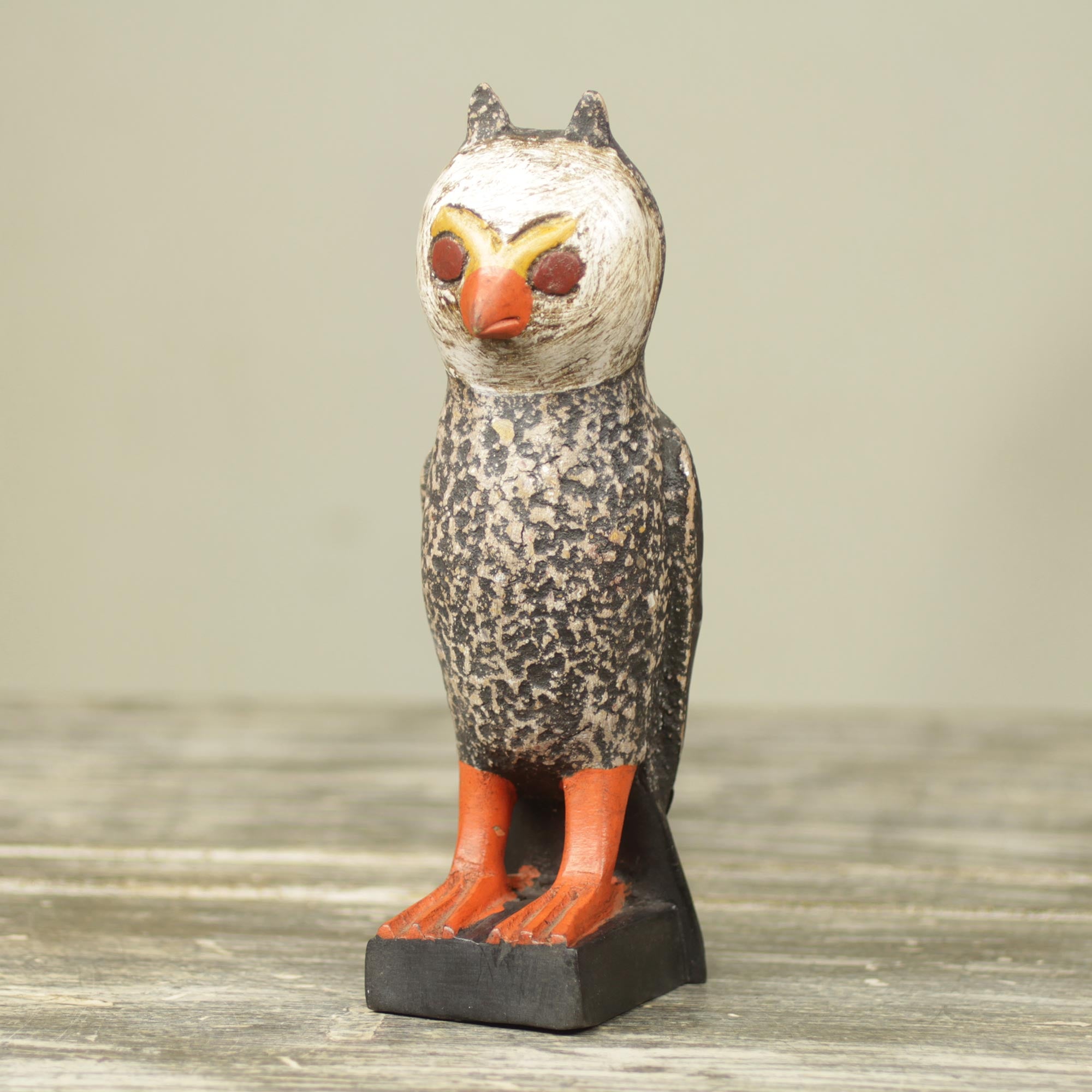 Premium Handcrafted Owl Messenger Sculpture - Rustic African Bird Theme