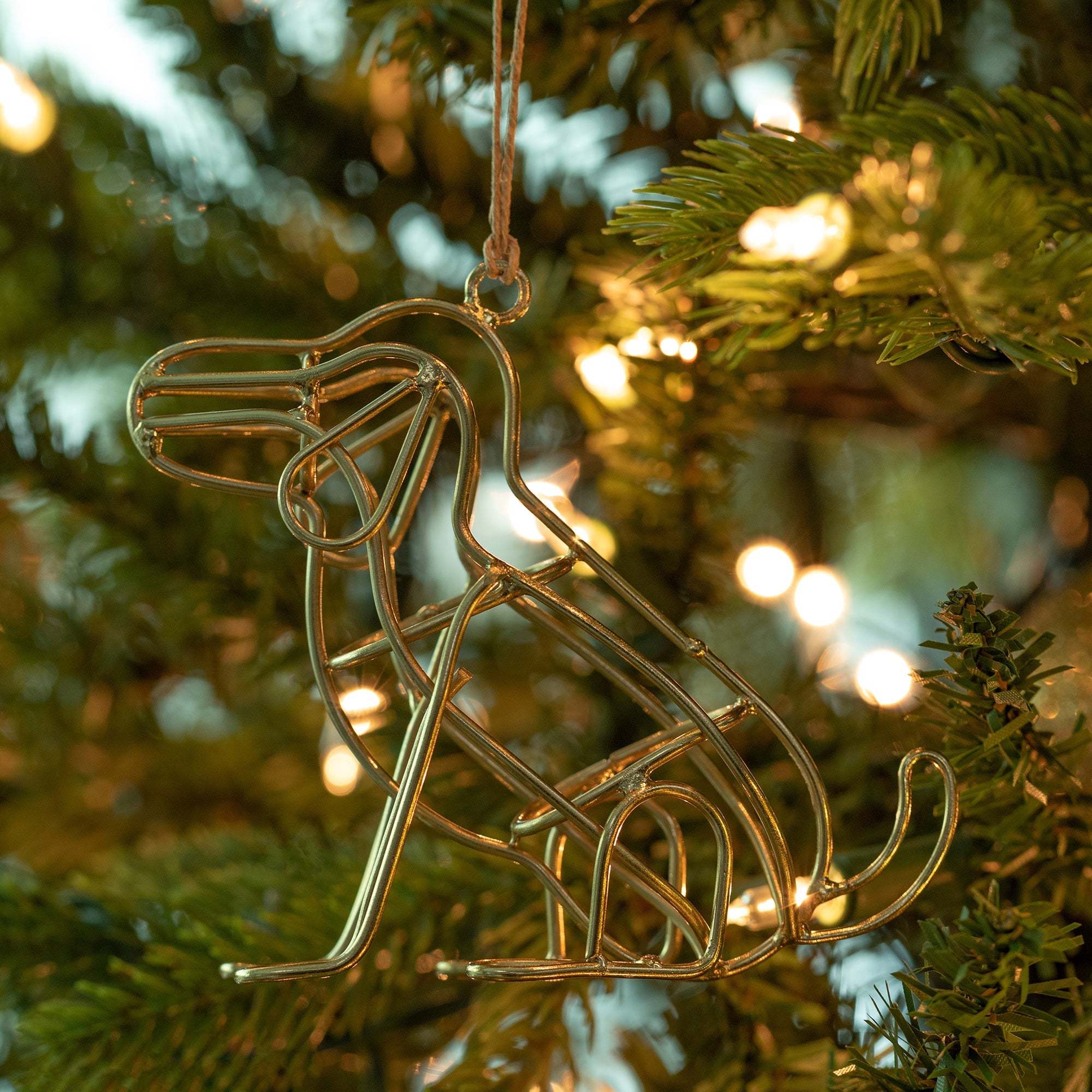 Premium Origami Dog Ornament - Handcrafted Metal Tree Decor