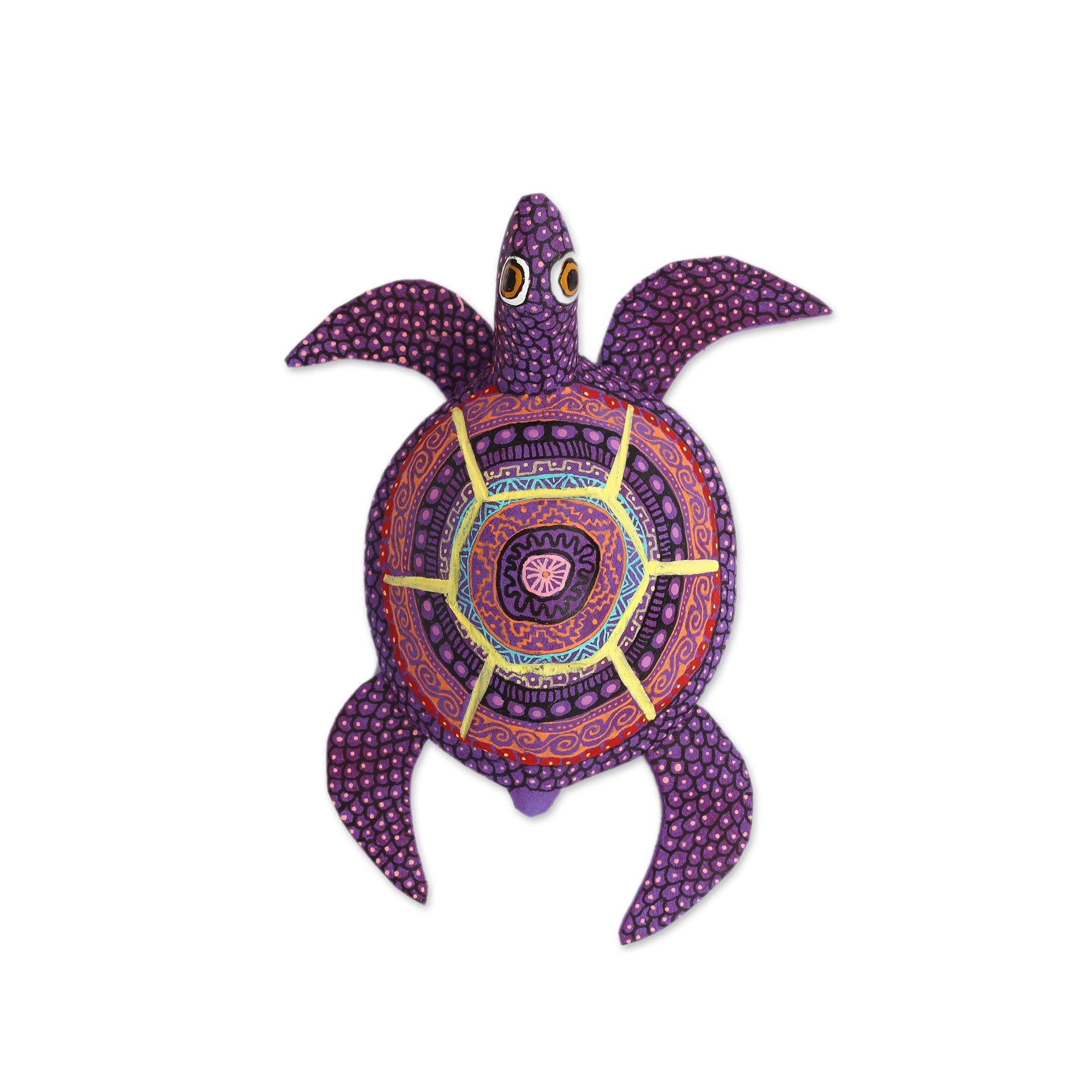 Premium Handcrafted Copal Wood Alebrije Turtle Figurine - Vibrant Artisan Design