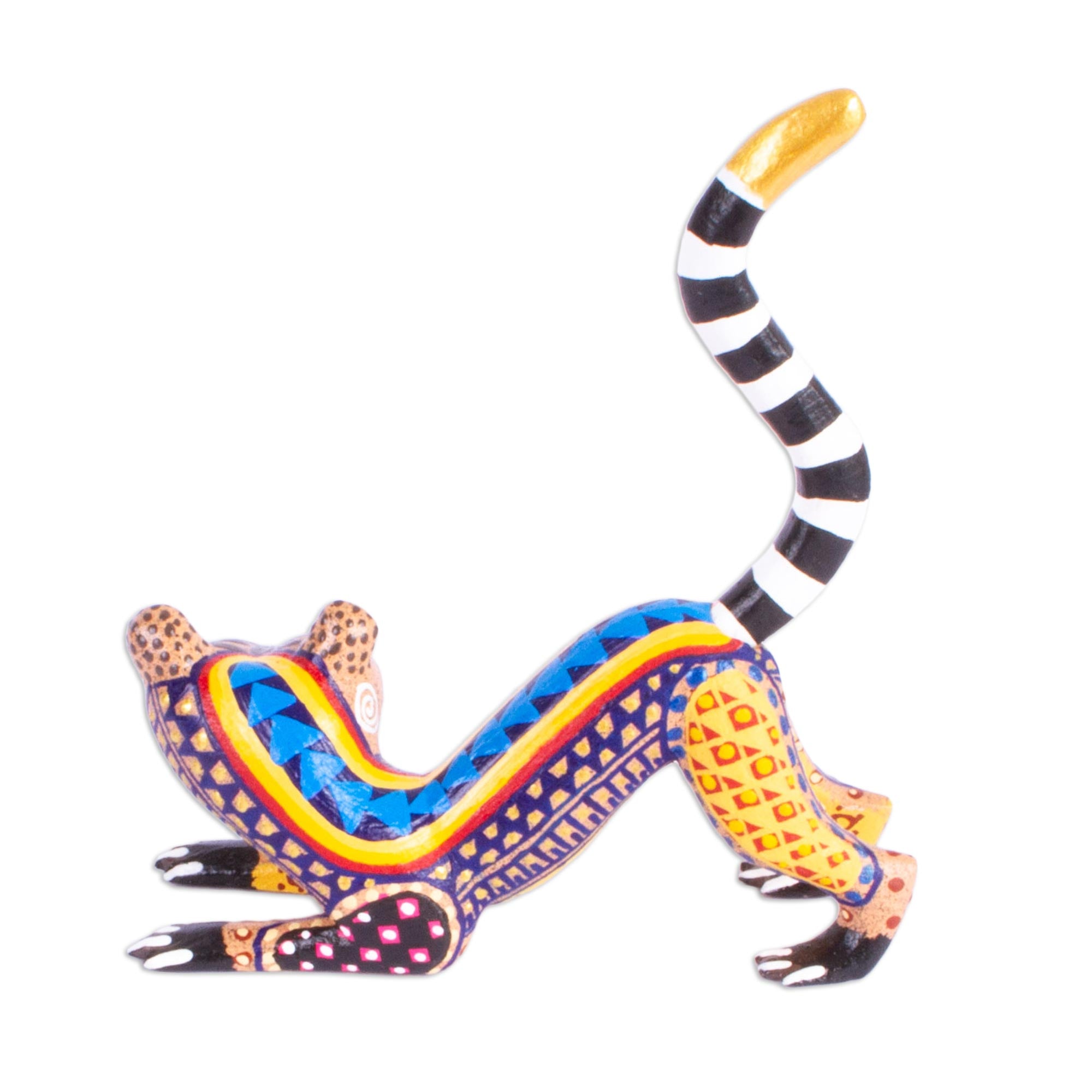 Premium Handcrafted Lemur Alebrije Art Sculpture – Vibrant Oaxacan Folk Art