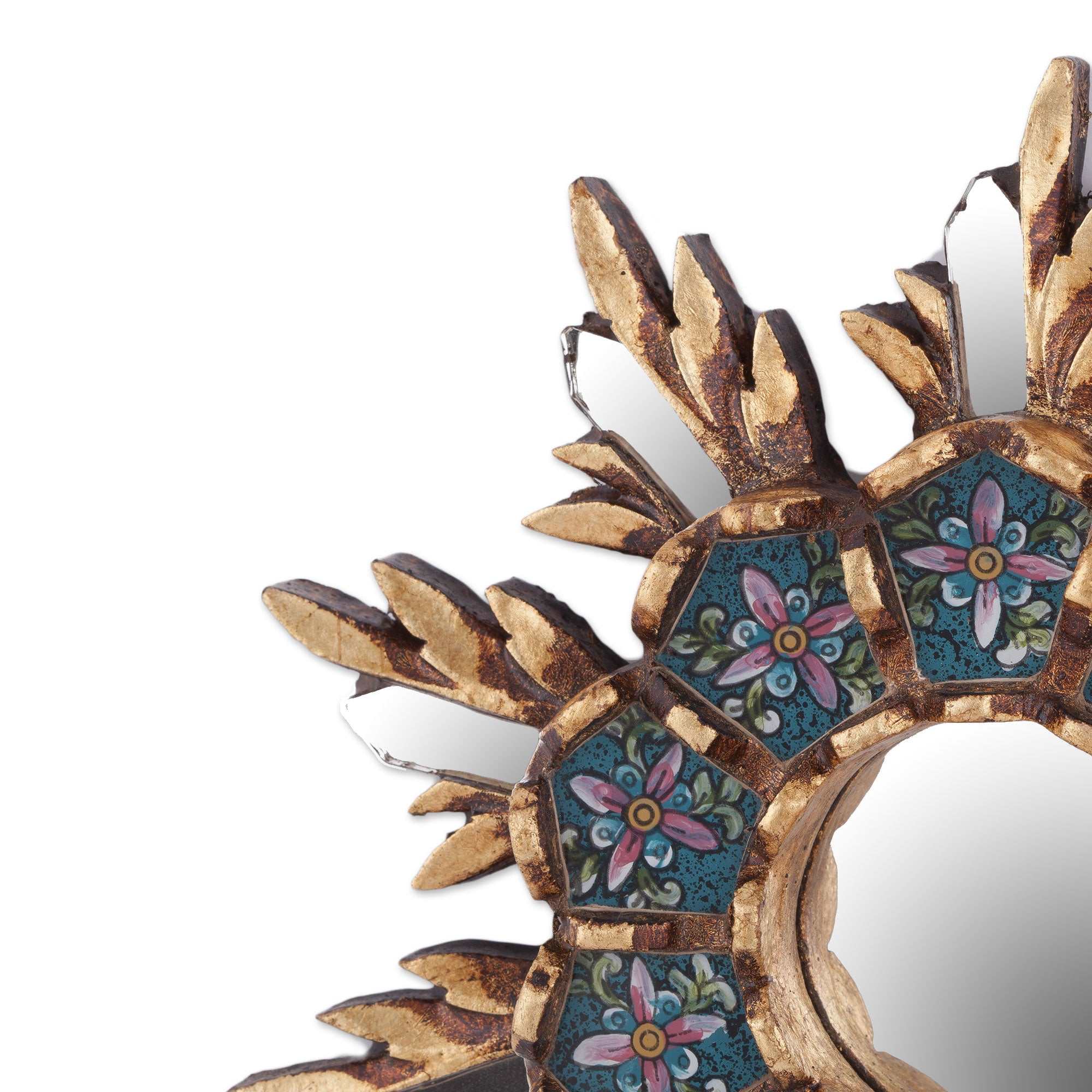 Premium Cuzco Snowflake Colonial Reverse Painted Glass Wall Mirror