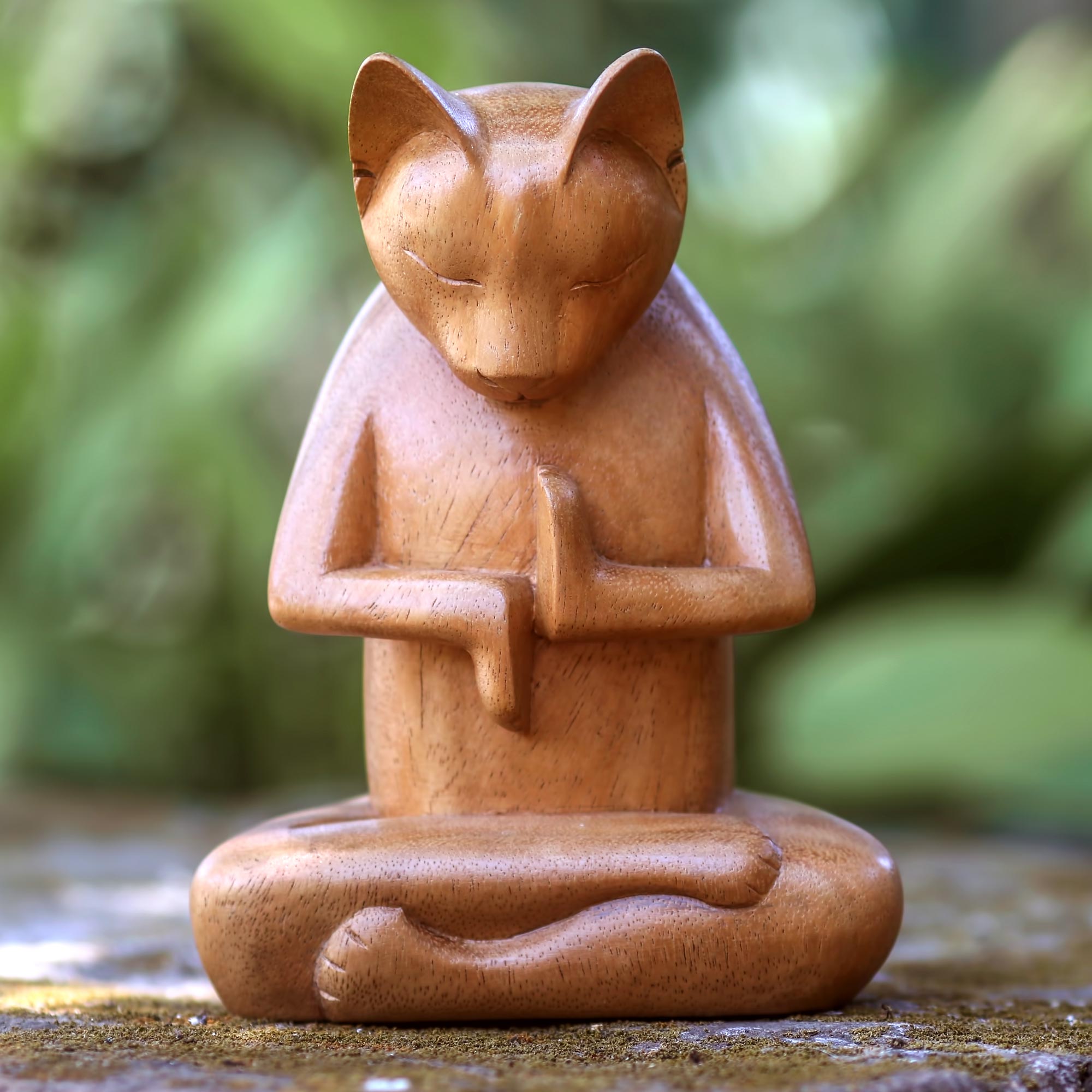 Premium Full Lotus Cat Meditation Sculpture