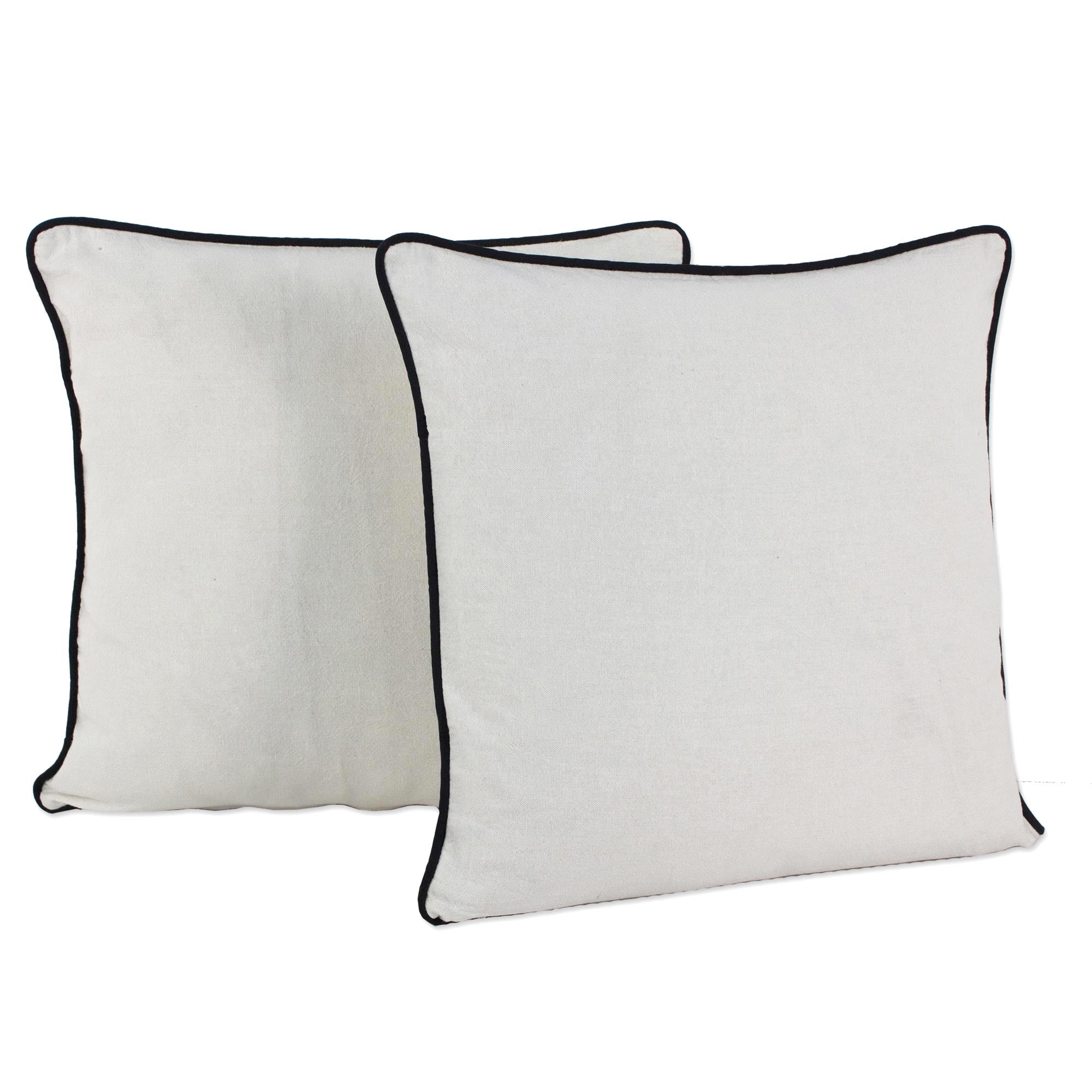 Premium Hibiscus 100% Cotton Artisan Crafted Floral Cushion Covers (Pair) - Ultimate Home Decor Upgrade