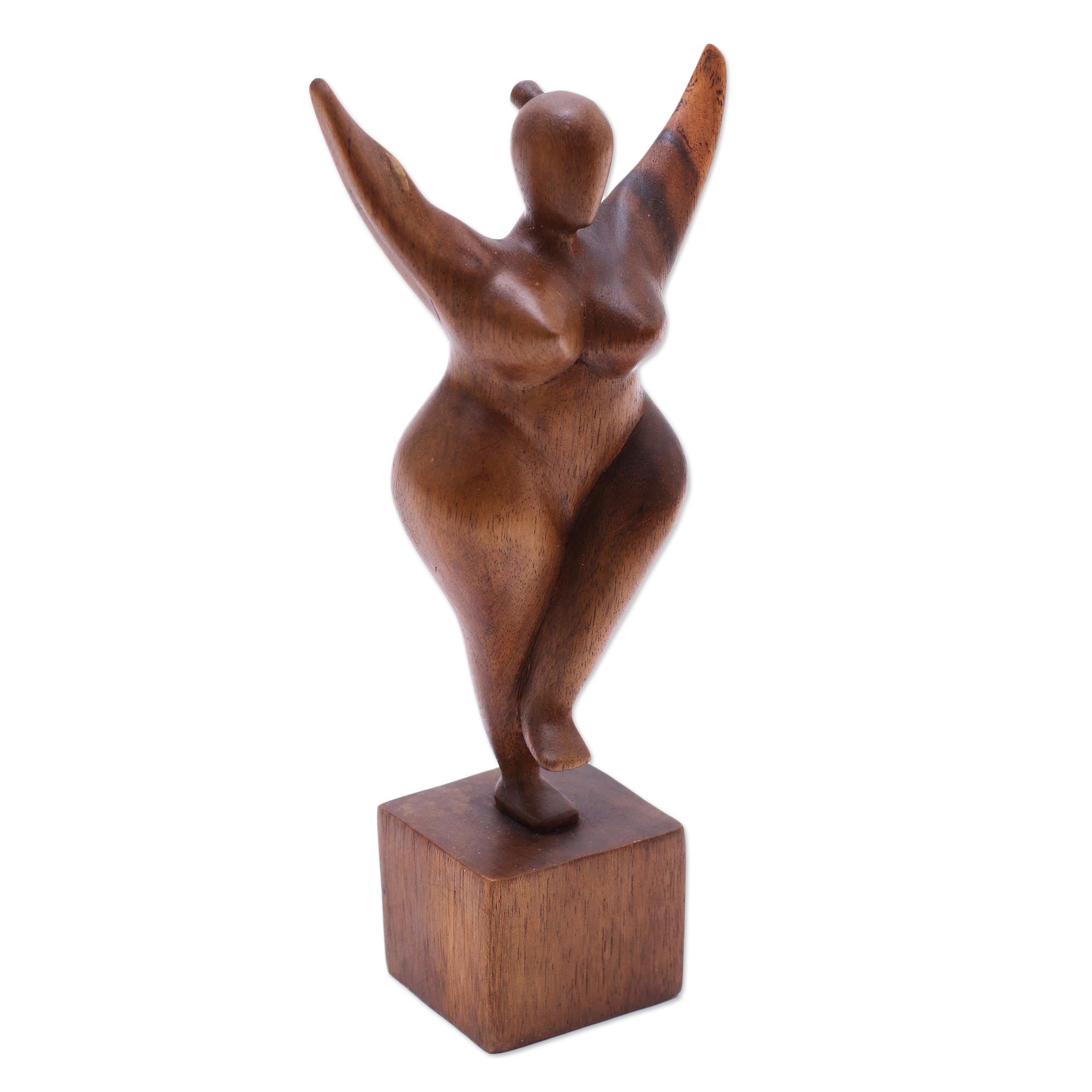 Premium Hand-Carved Suar Wood Sculpture: Celebrating the Female Form