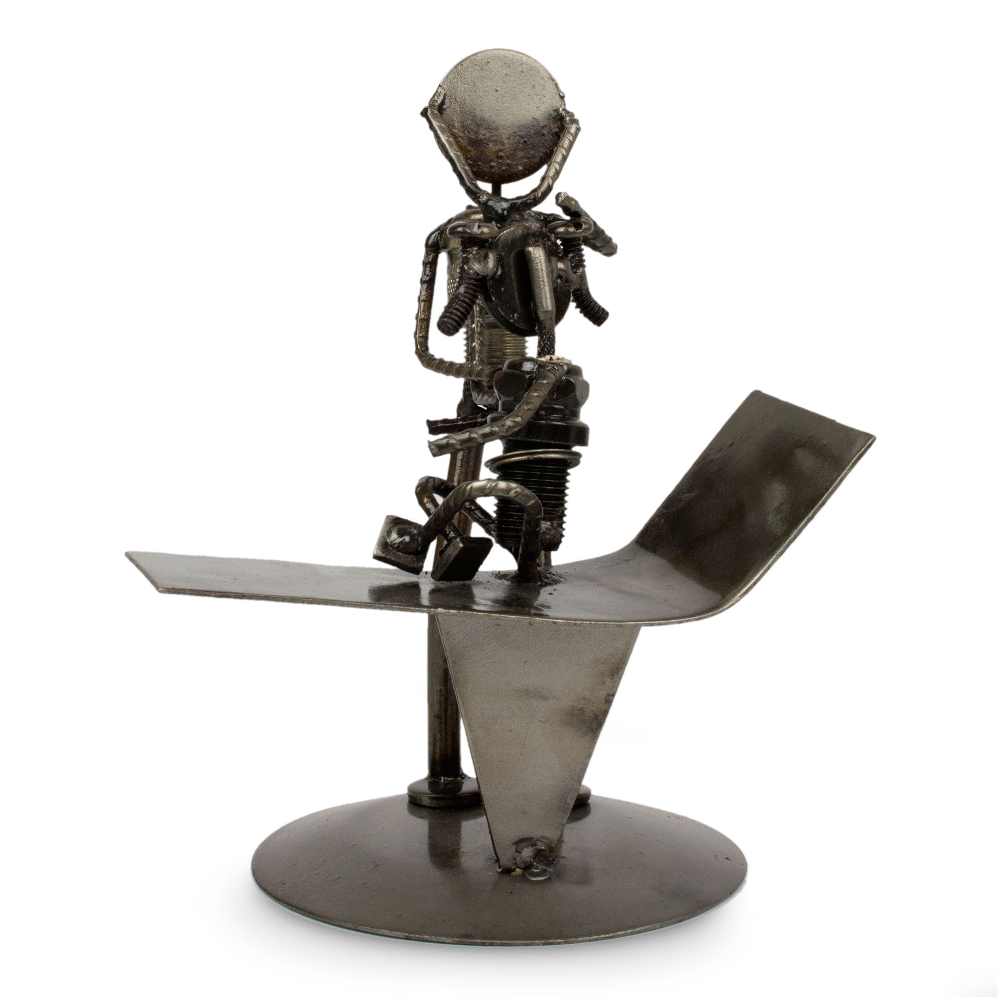 Premium Recycled Metal Pediatrician Sculpture - Handcrafted Art