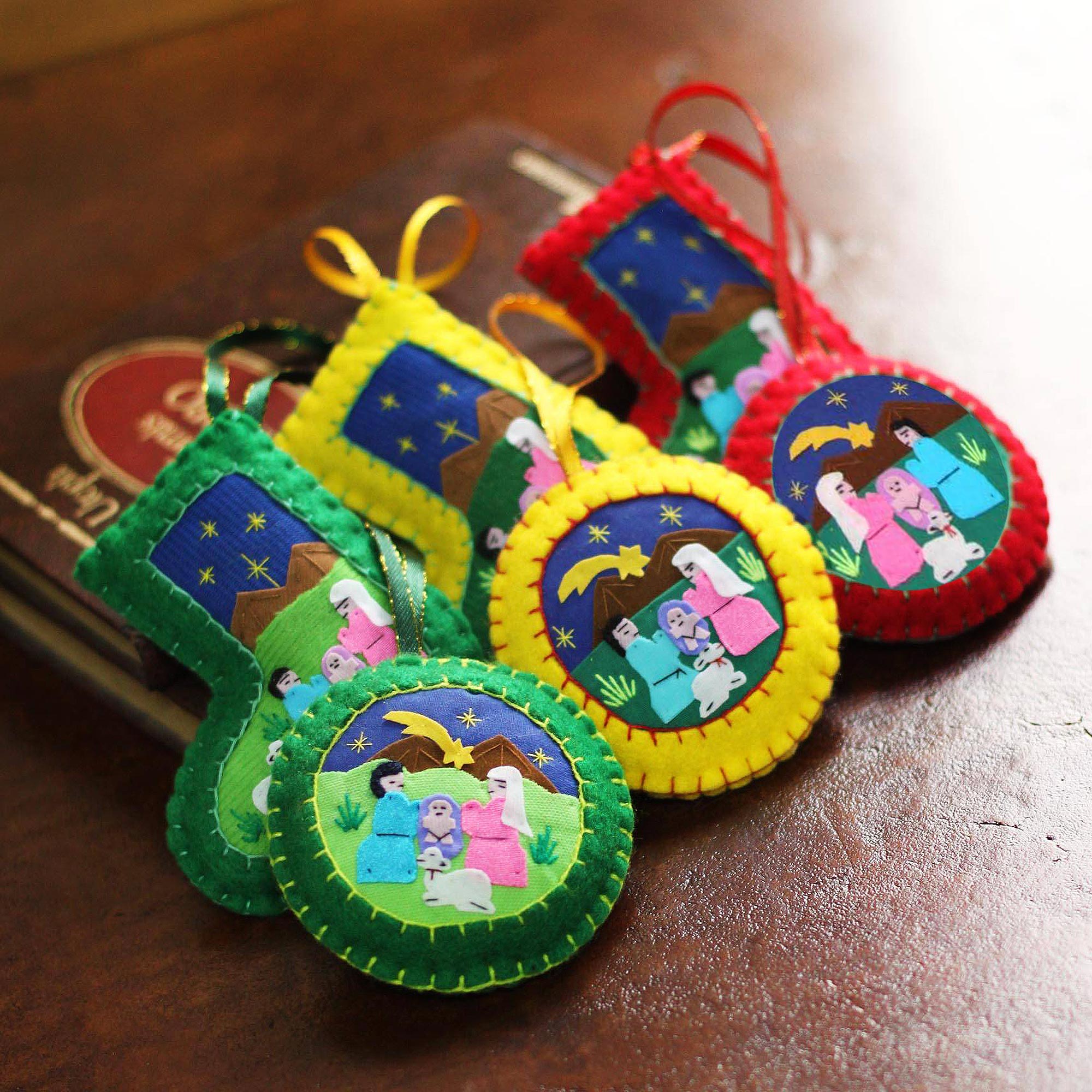 Premium Handmade Christmas Ornaments Set of 6 - Holy Family Collection