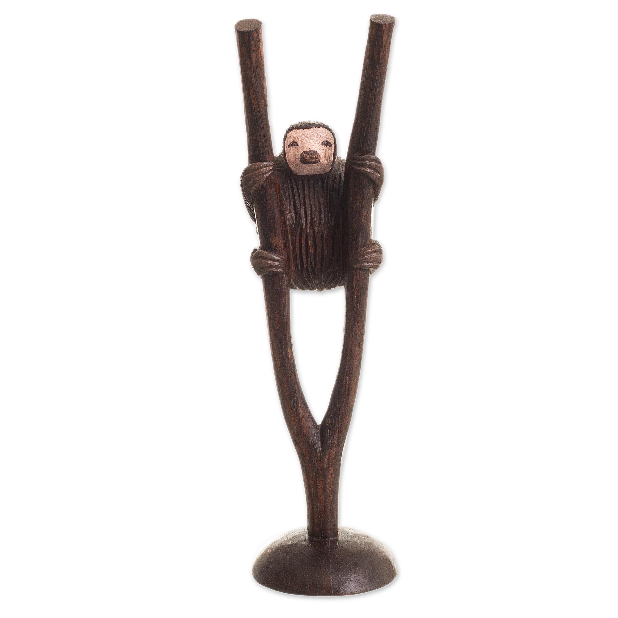 Premium Hand-Carved Cedar Wood Sloth Sculpture – Artisan Crafted in Peru
