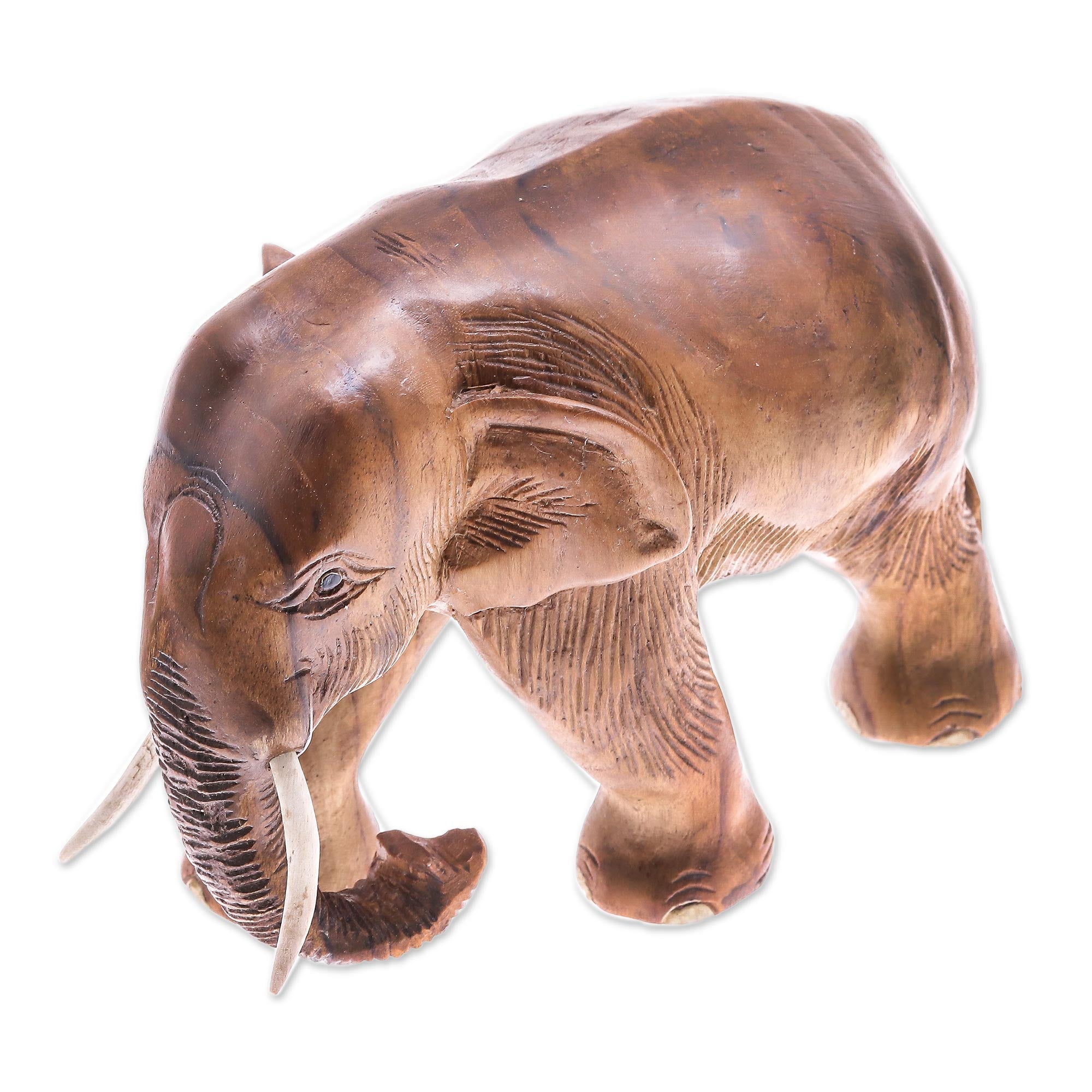 Premium Hand-Carved Teak Wood Elephant Sculpture – Nature-Inspired Art from Thailand