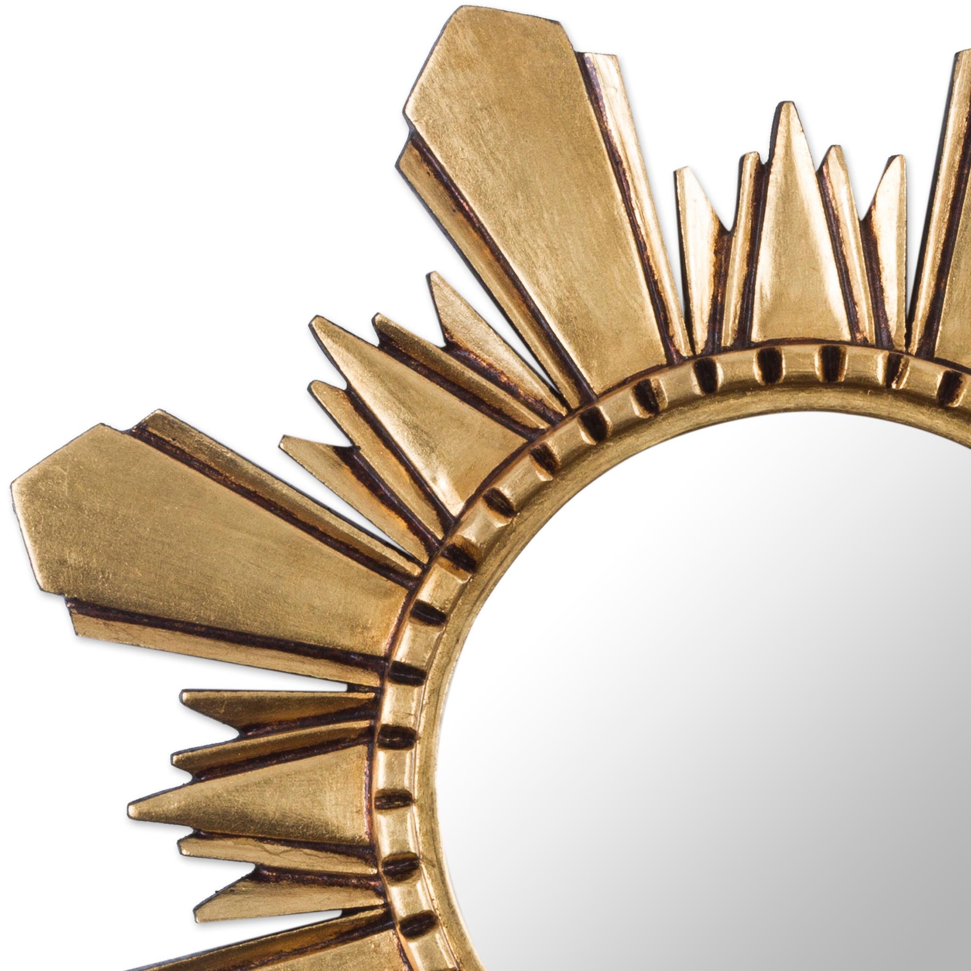 Premium Cuzco Sun Handcrafted Gilded Wood Mirror - Medium