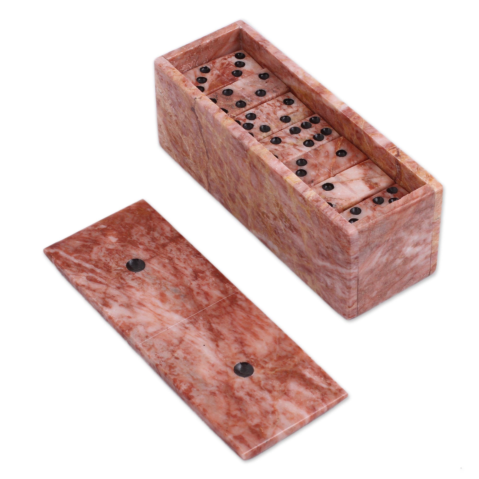 Premium Pink Marble Domino Set - Ultimate Blend of Chance & Skill