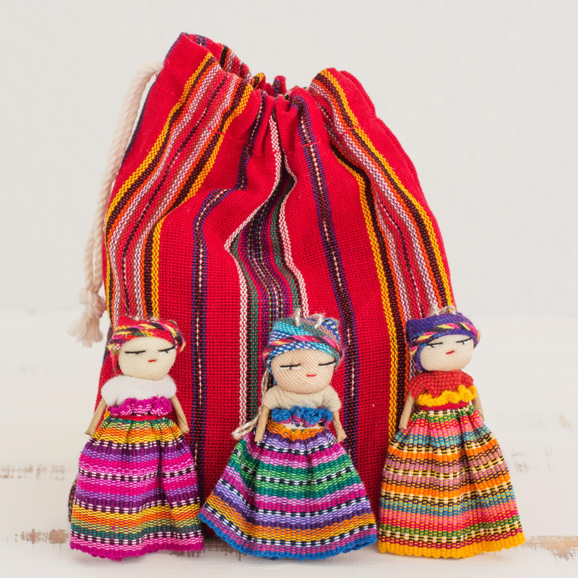 Premium Guatemalan Worry Dolls - Handmade Traditional Set of 12