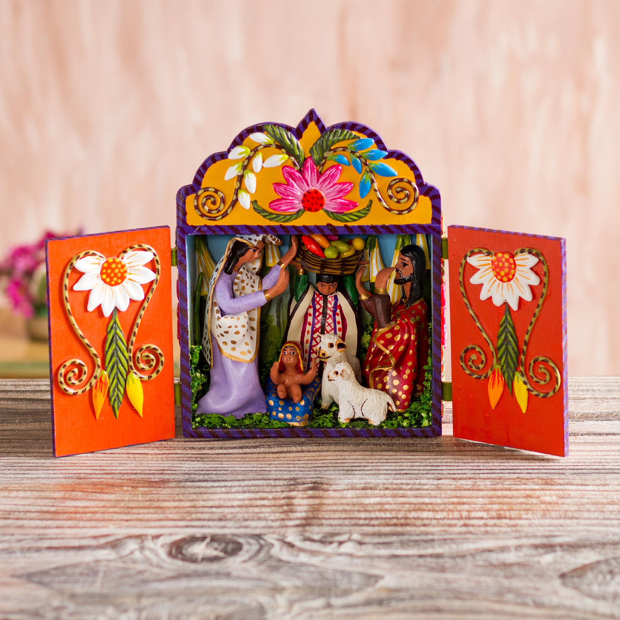 Premium Andean Christmas Nativity Scene - Handcrafted by Artisan Erika Ulloa