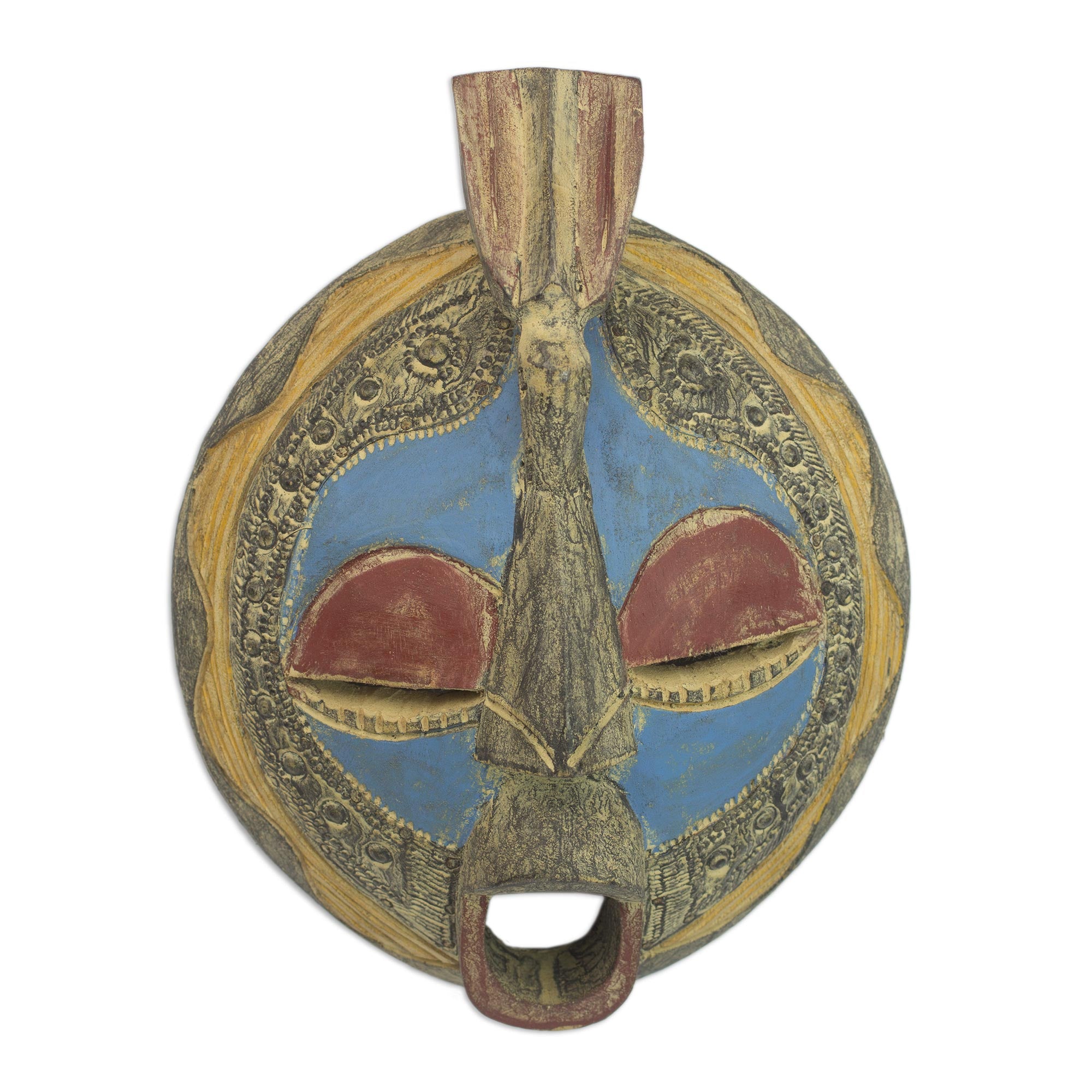 Premium Handcrafted Akan Tribe Wood Mask - Faithful Love Edition