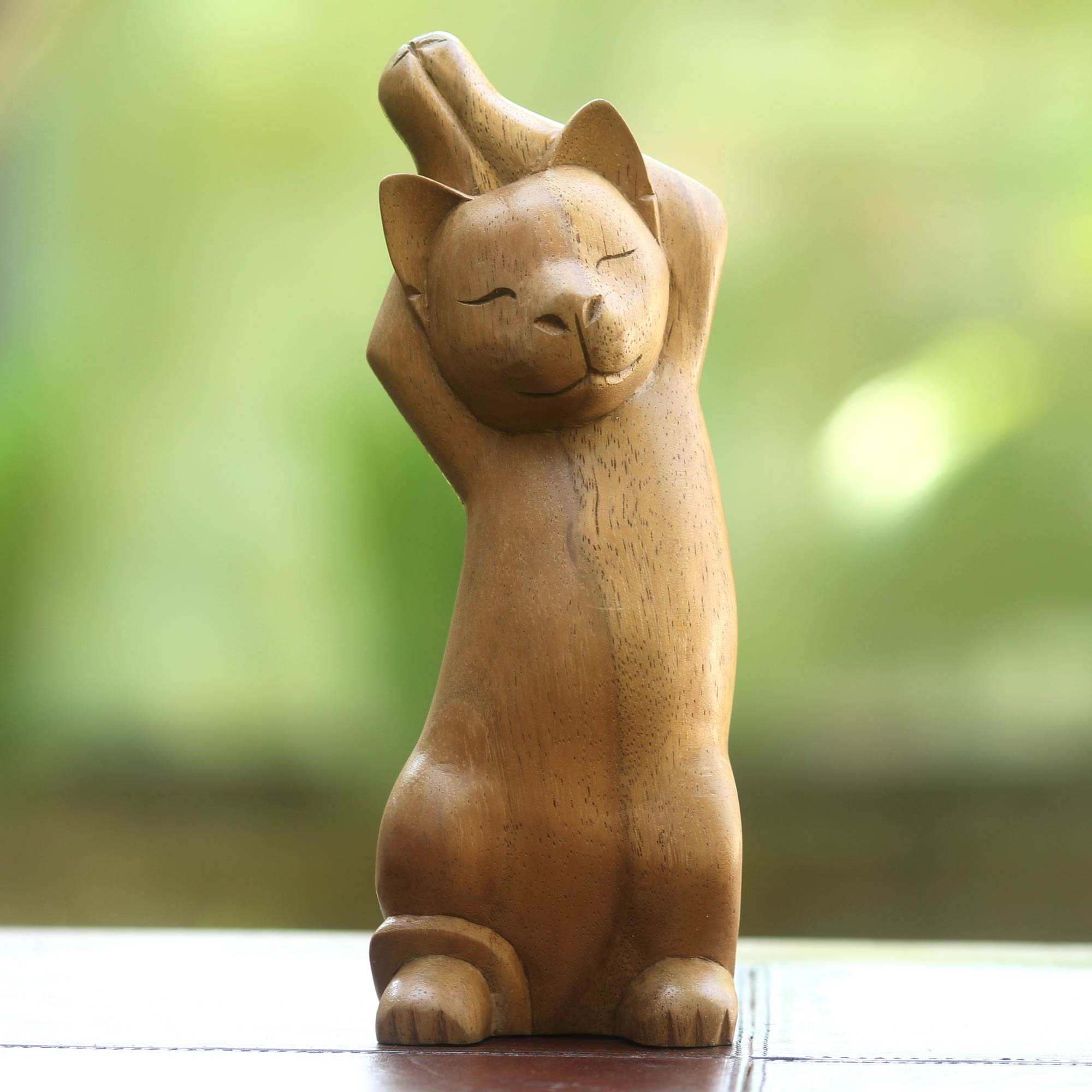 Premium Handcrafted Kitty Cat Yoga Sculpture