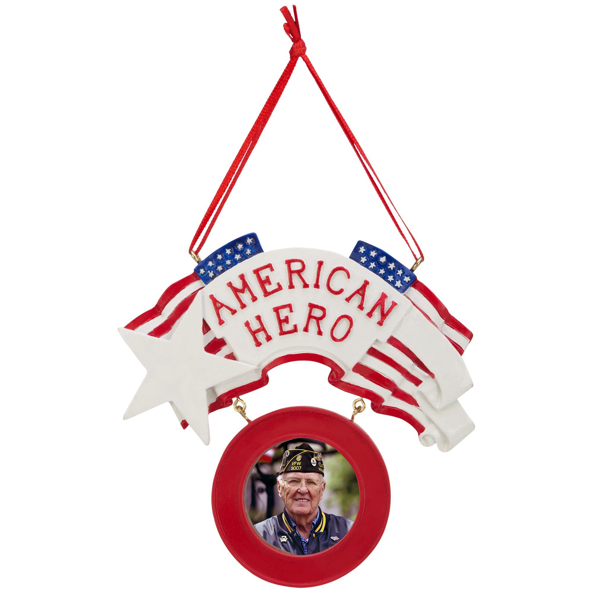 Premium American Hero Photo Frame Ornament - Honor & Celebrate