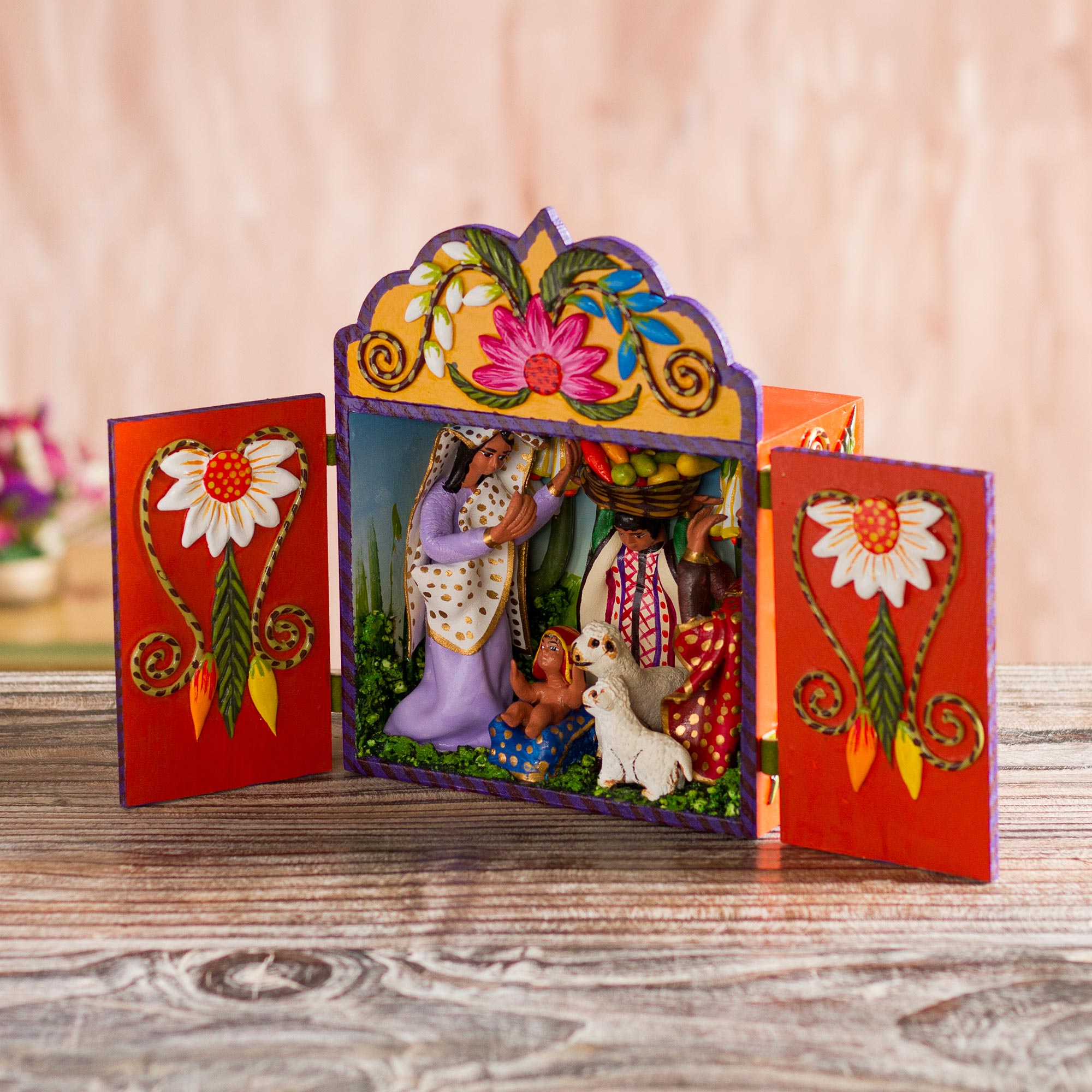 Premium Andean Christmas Nativity Scene - Handcrafted by Artisan Erika Ulloa