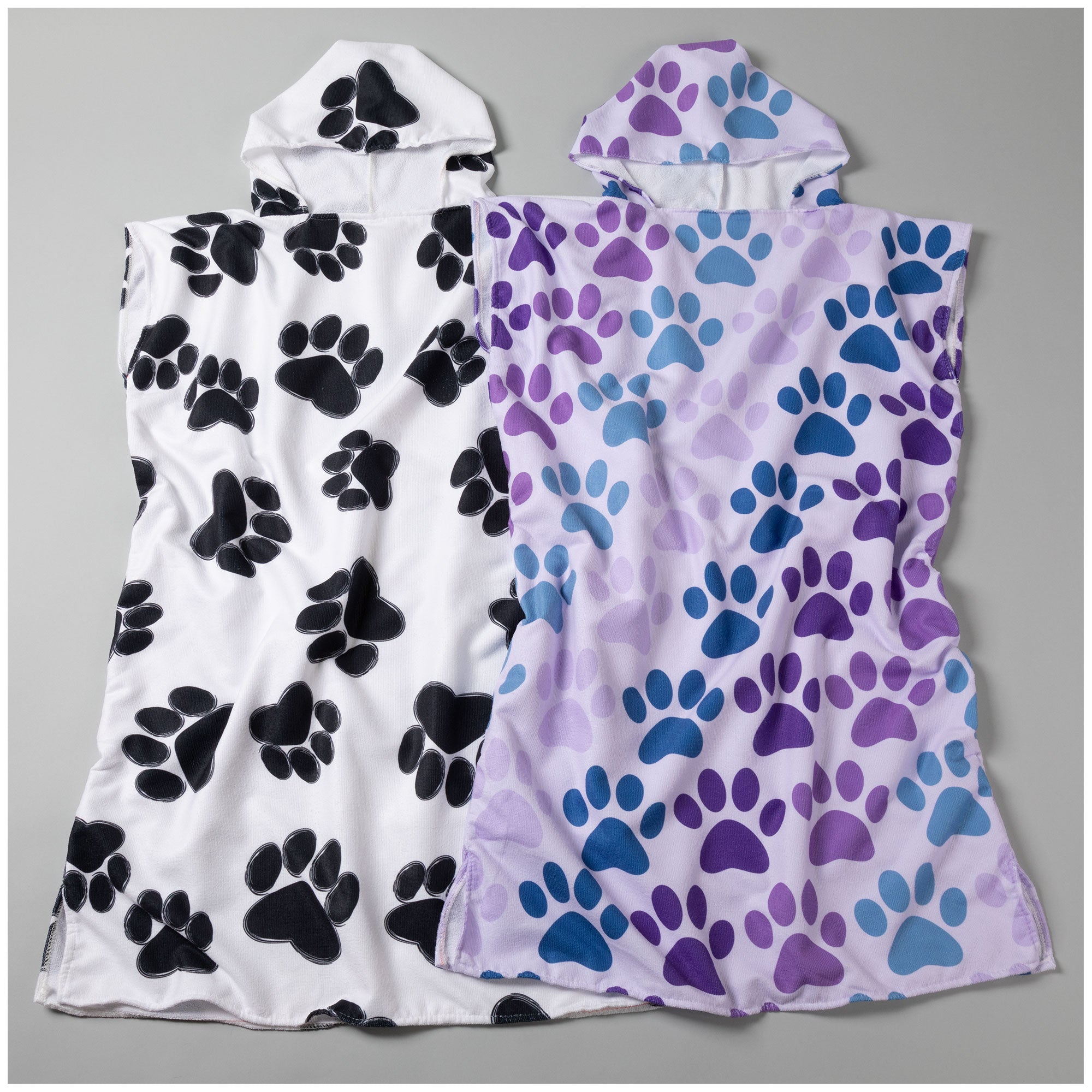 Ultimate Paw Print Beach Towel Poncho - Premium Hooded Towel