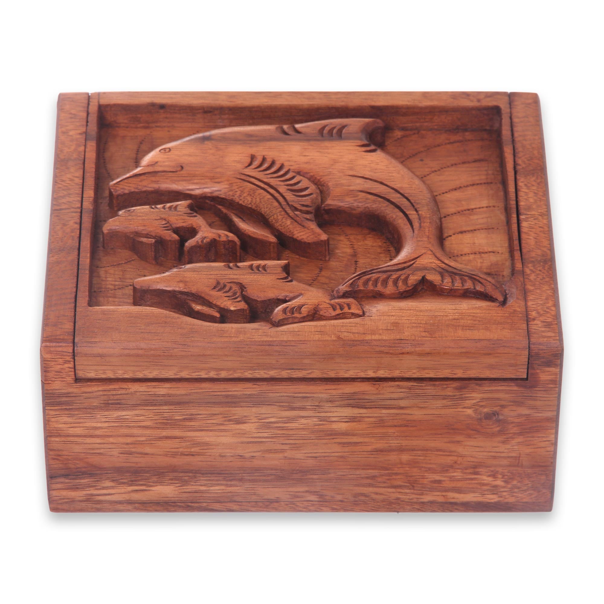 Premium Hand-Crafted Balinese Dolphin Wood Box – Lovina Beach Inspired