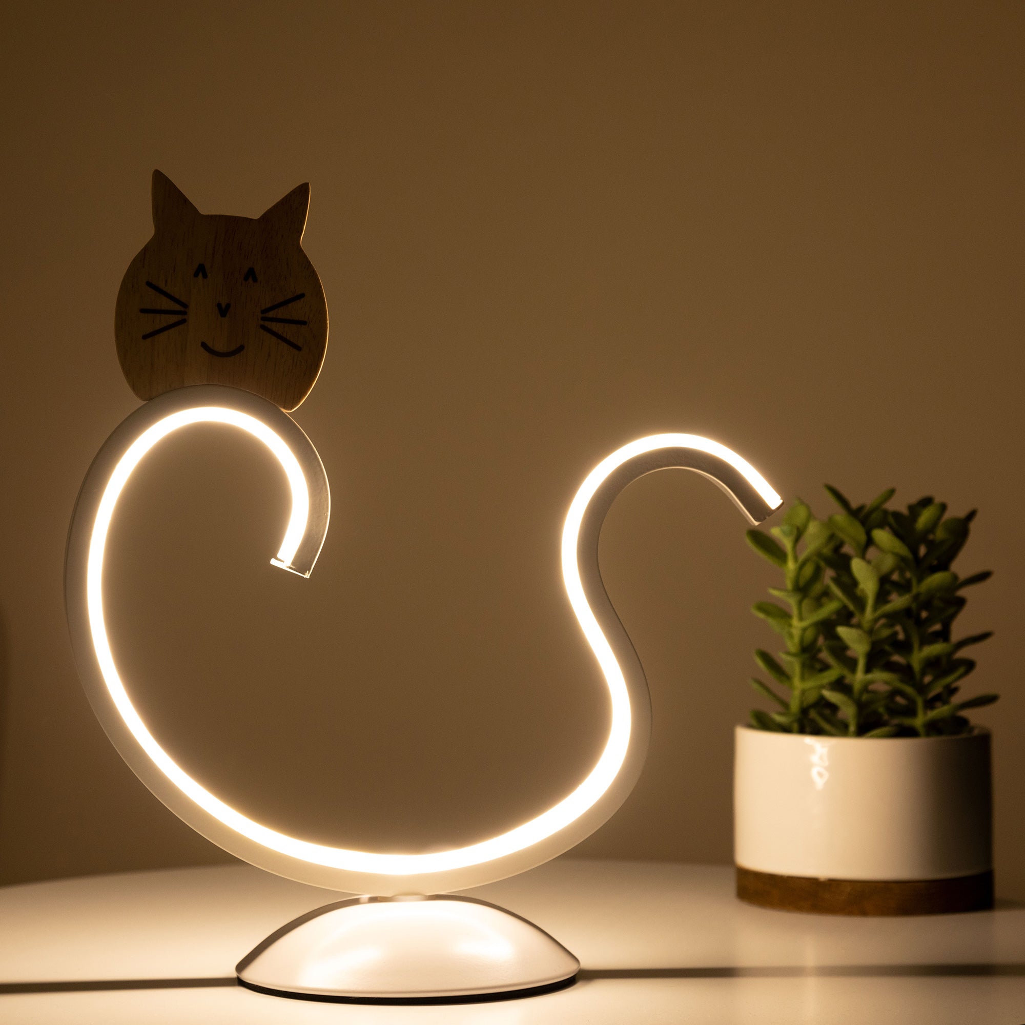 Premium Curvy Kitty Table Lamp - Ultimate Mood Lighting