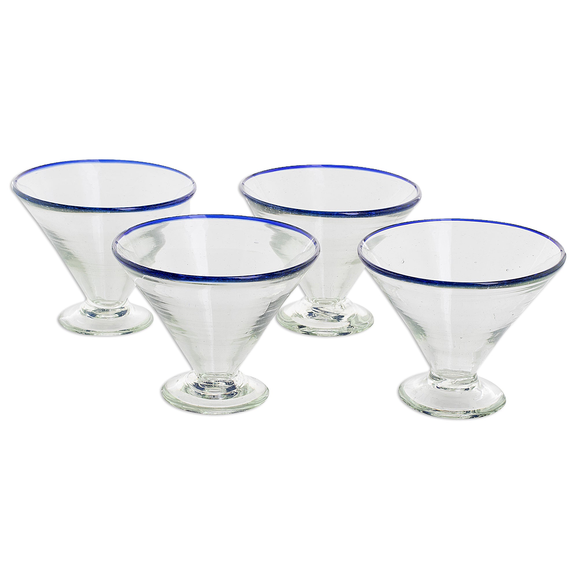 Premium Ocean Rim Recycled Glass Martini Glasses - Eco-Friendly Set of 4