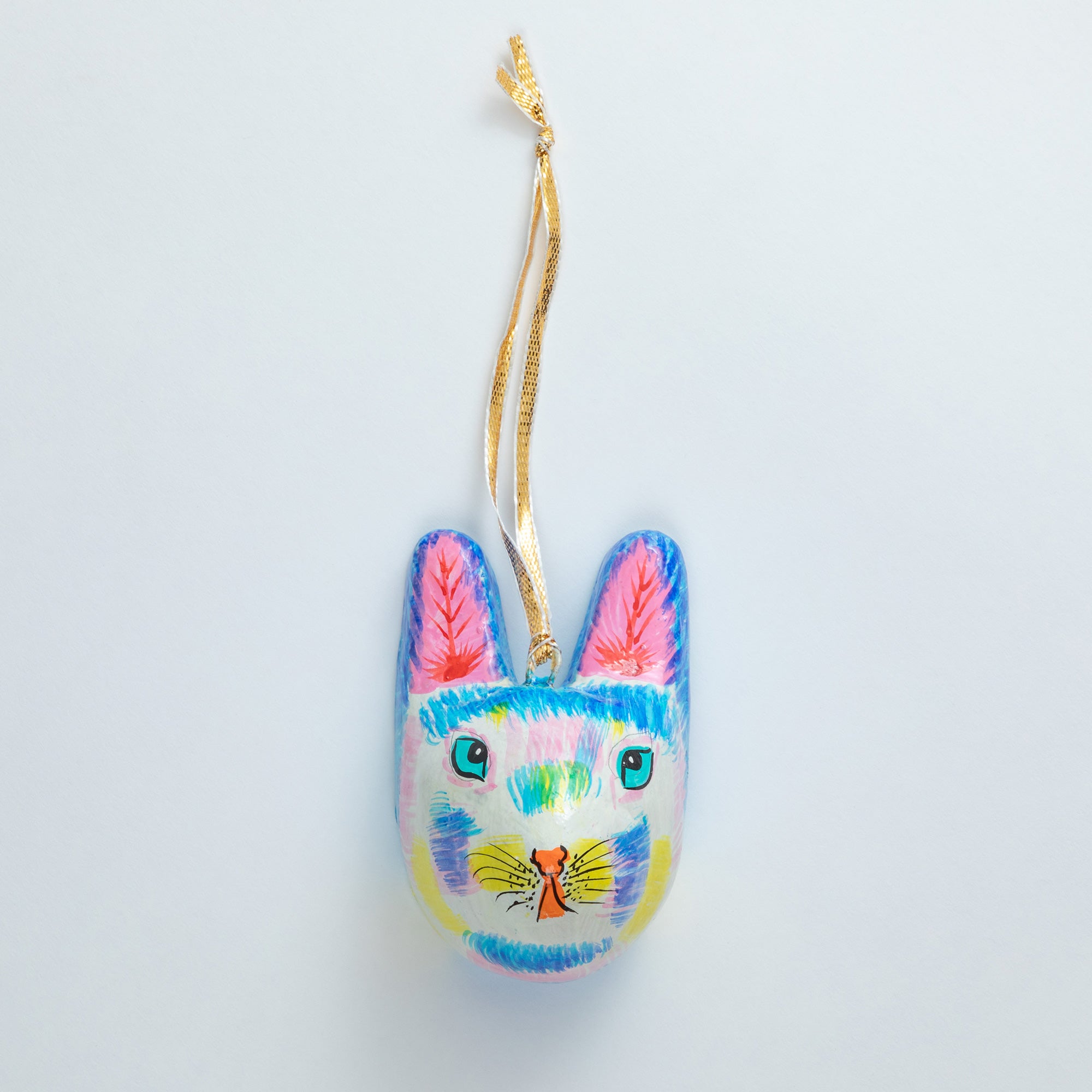 Premium Hand-Painted Cat Ornament - Unique Artisan Craft