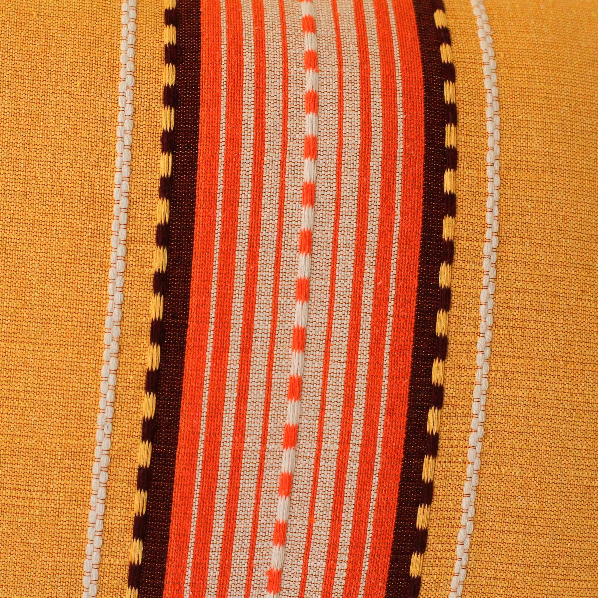 Premium Handwoven Brown Cotton Eco-Friendly Pillow Cover 'Amber History' – Upgrade Your Home Decor