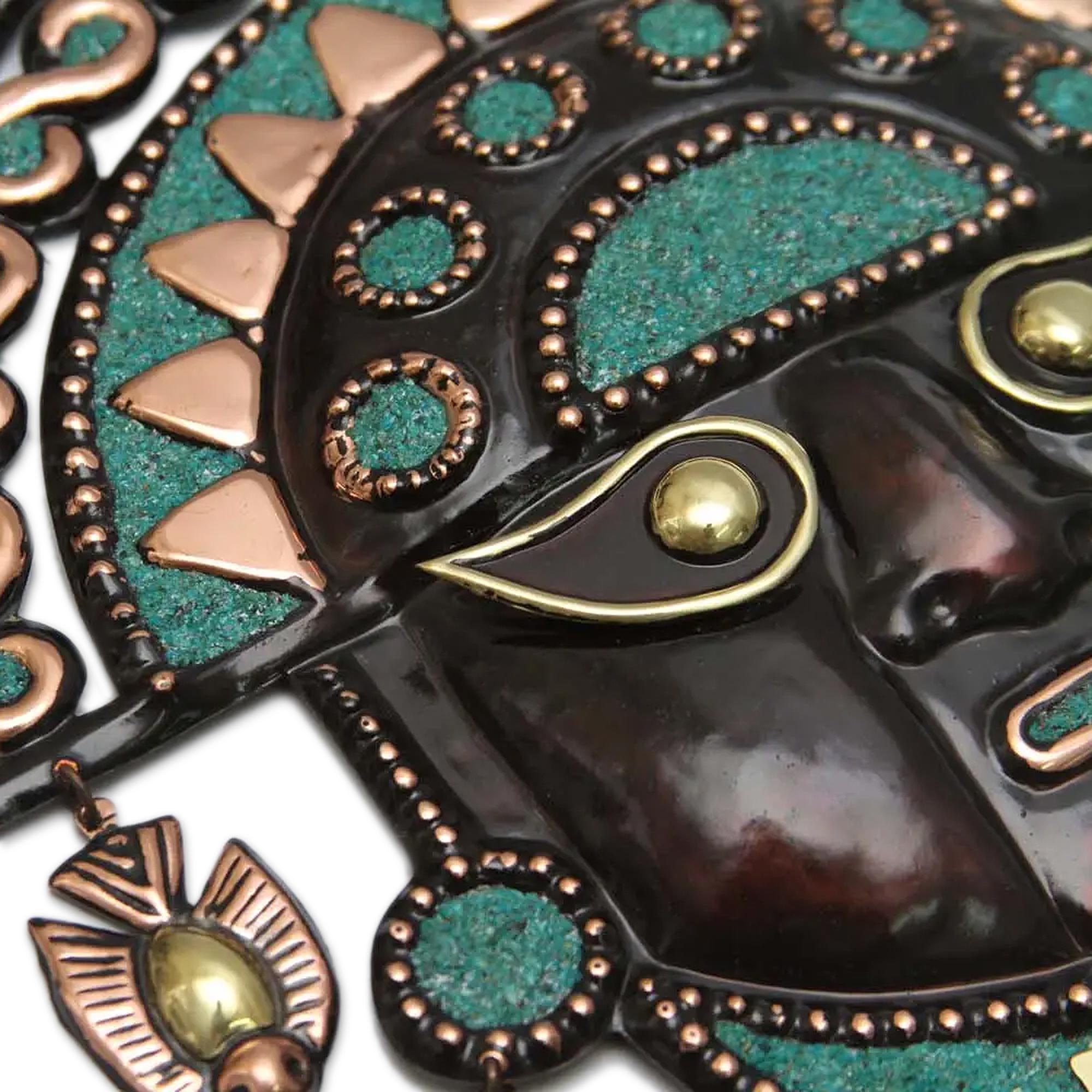 Premium Moche Handcrafted Bronze Copper Tumi Mask - Ancient Andean Artistry