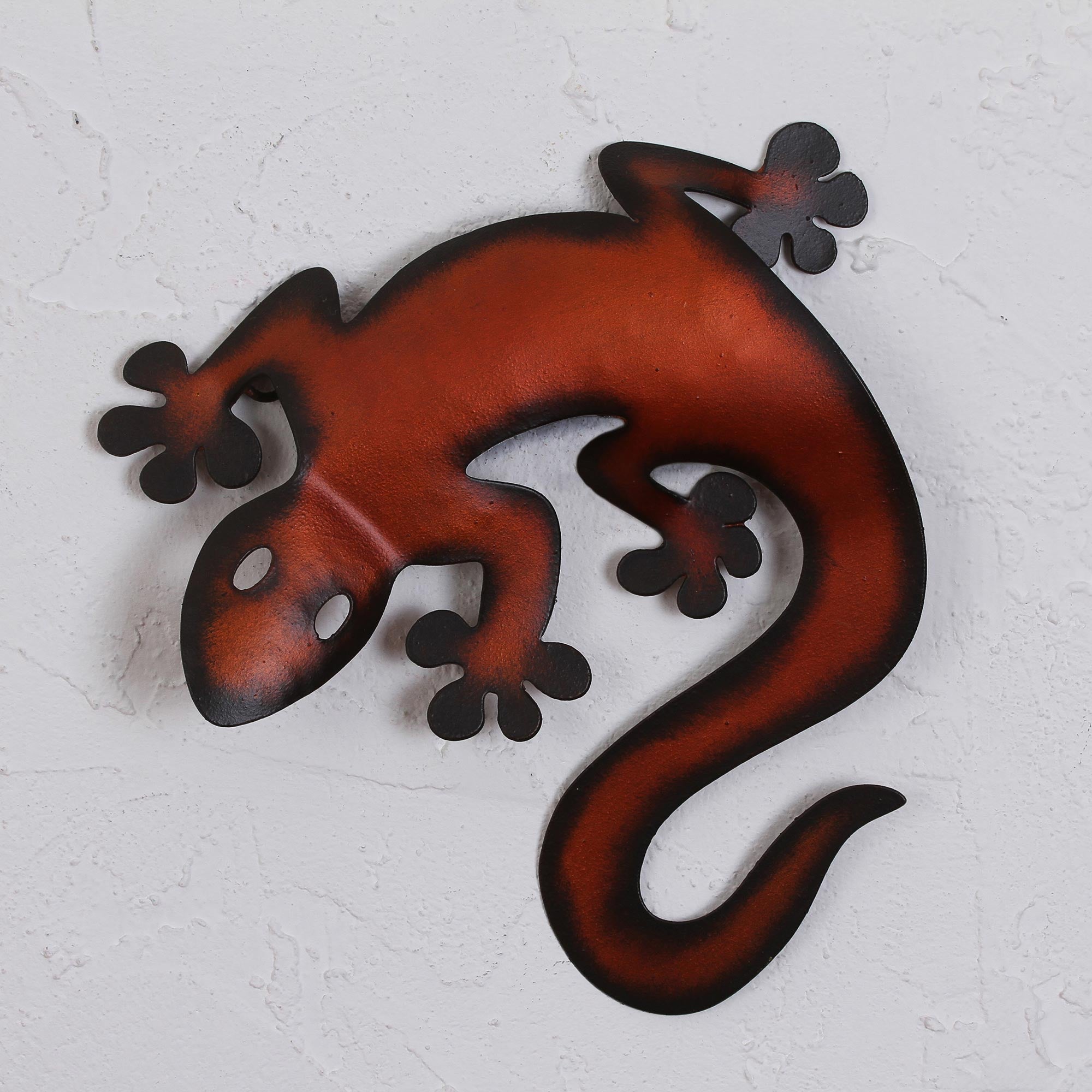 Premium Handcrafted Steel Lizard Wall Sculpture - Vibrant Mexican Art