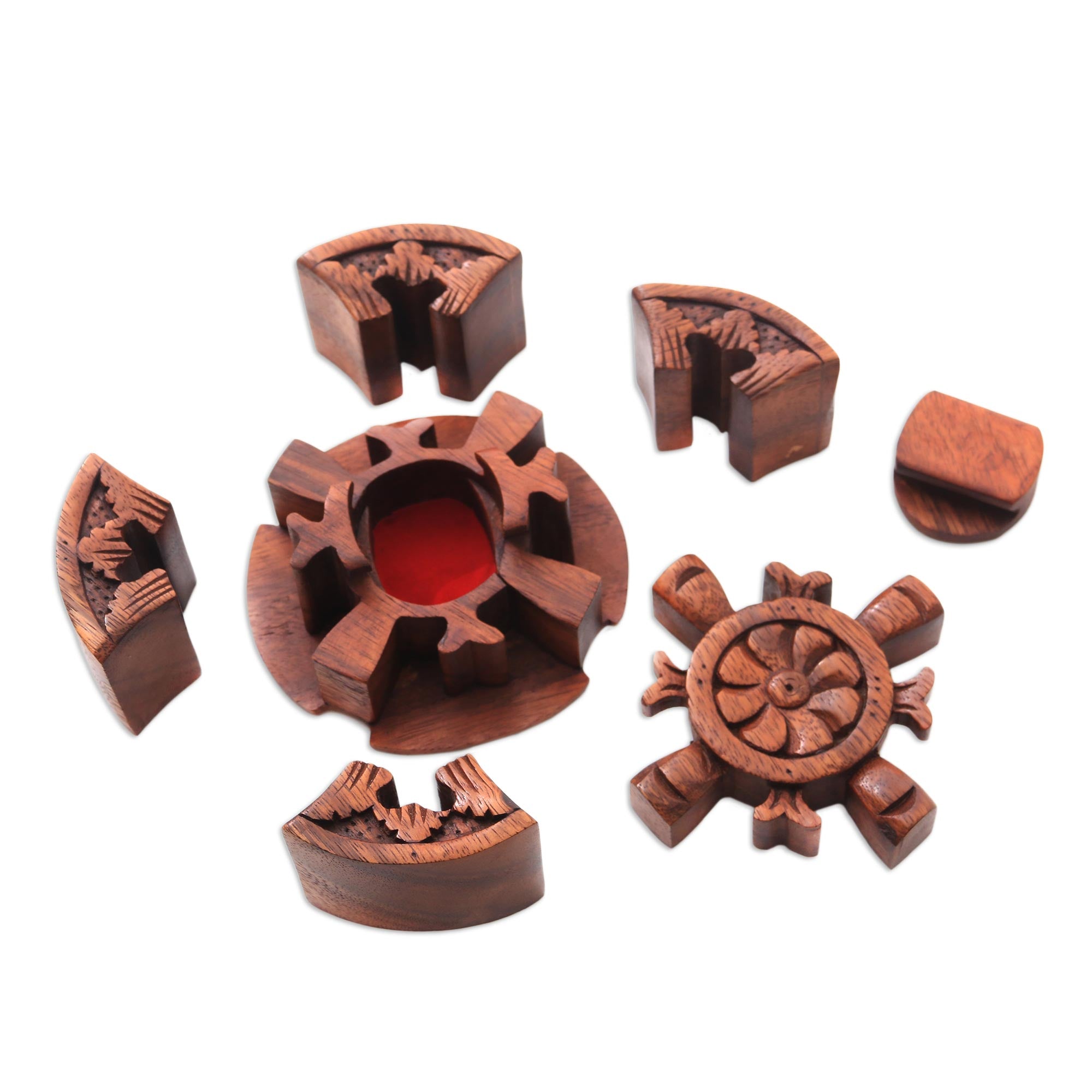 Premium Floral Secret Wooden Puzzle Box - Handcrafted in Bali
