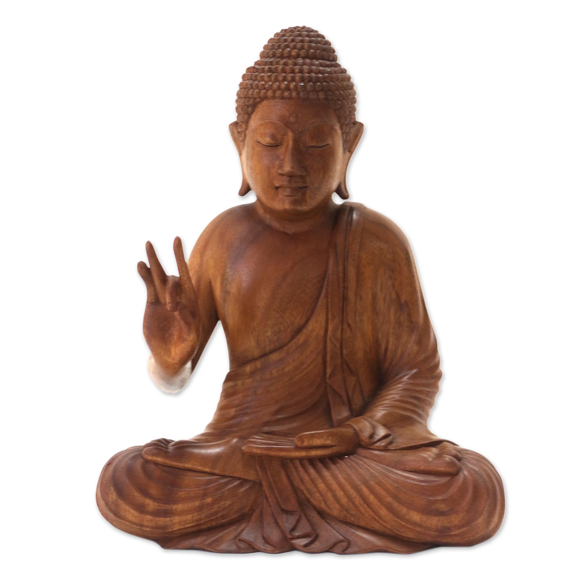 Premium Balinese Suar Wood Buddha Statue – Handcrafted Meditation Art Piece