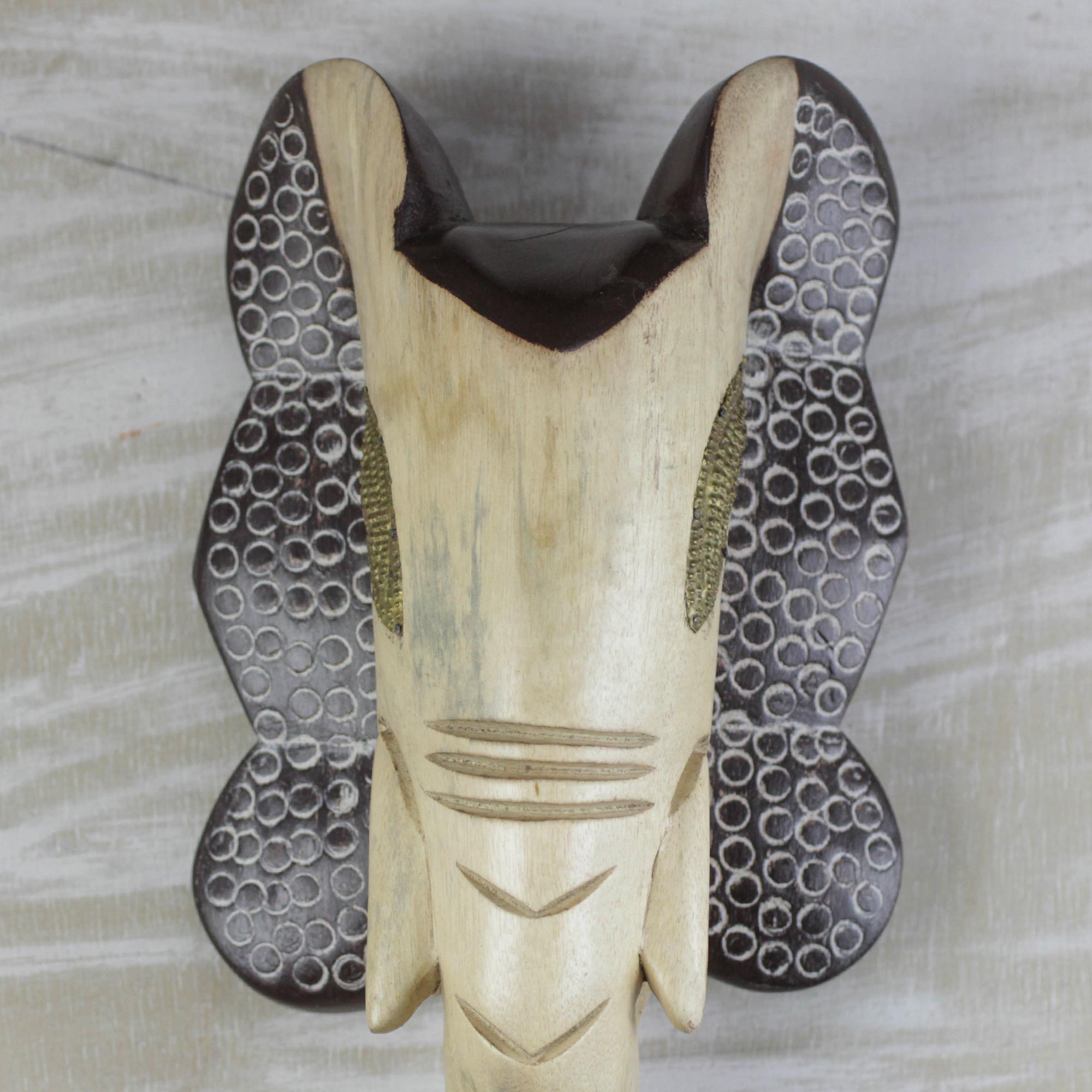 Premium Hand-Carved African Cedar Wood Elephant Wall Mask