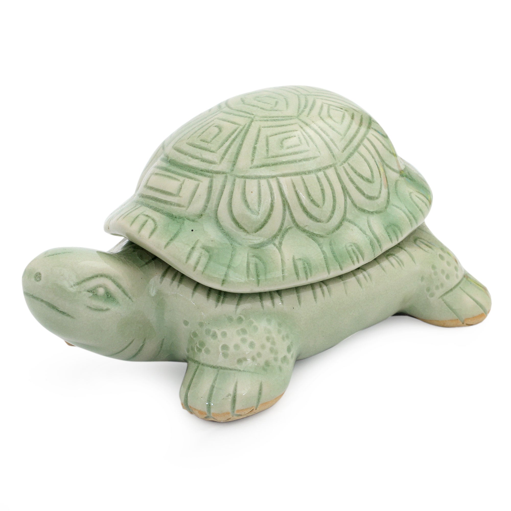 Premium Handcrafted Green Thai Celadon Turtle Box – Ultimate Decorative Storage