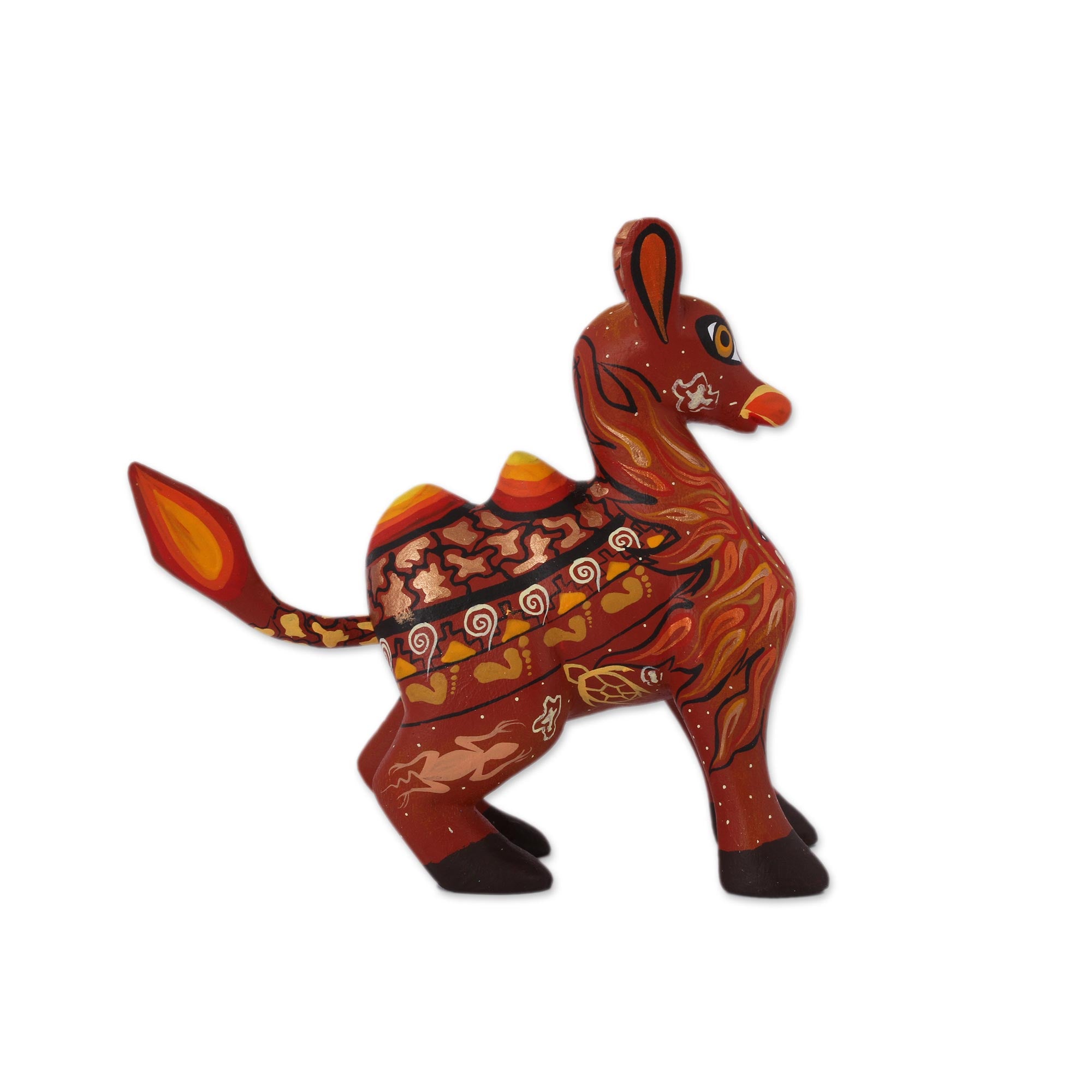 Premium Handcrafted Desert King Orange Alebrije Camel – Multicolor Artisan Masterpiece