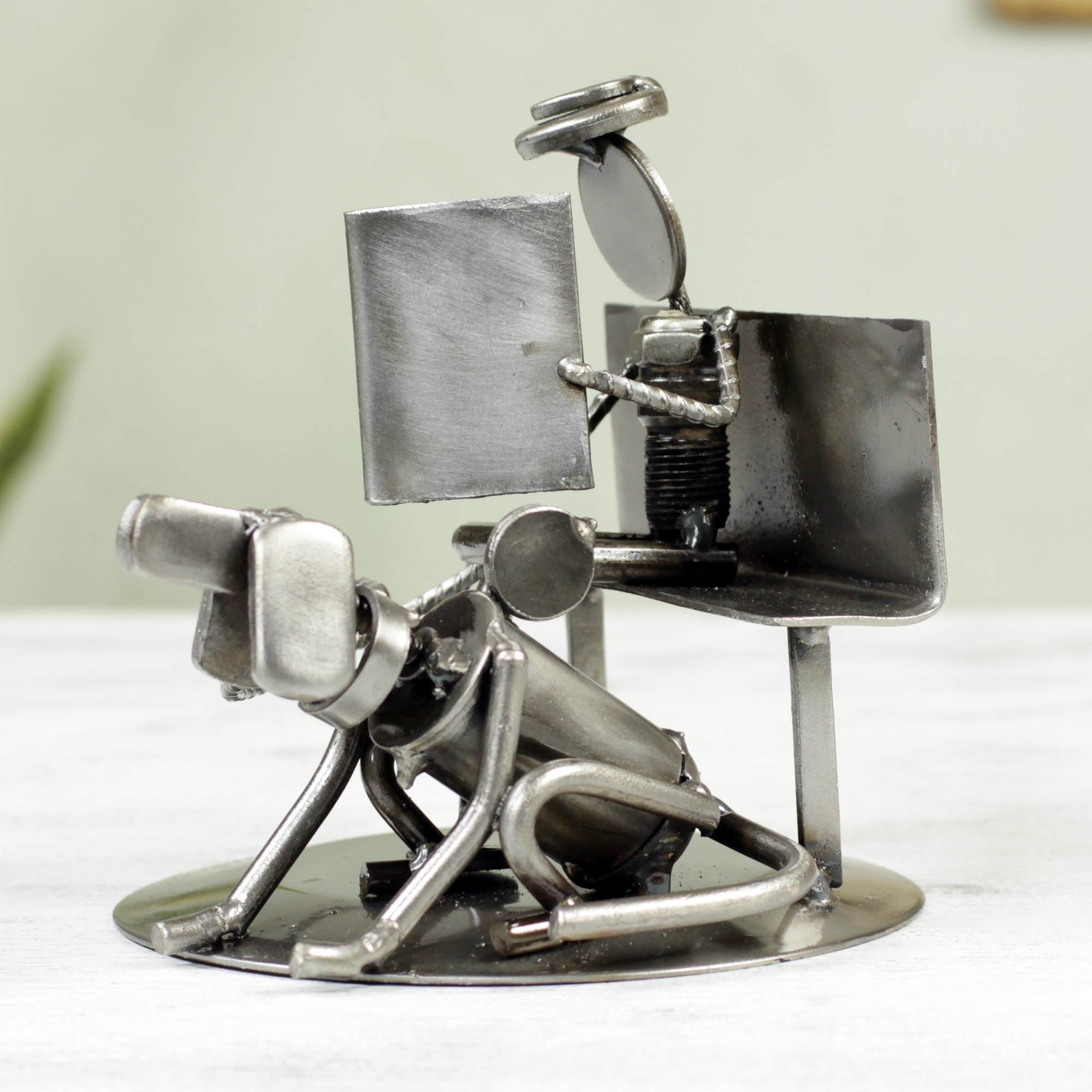 Premium Rustic Friends Upcycled Metal Art Sculpture