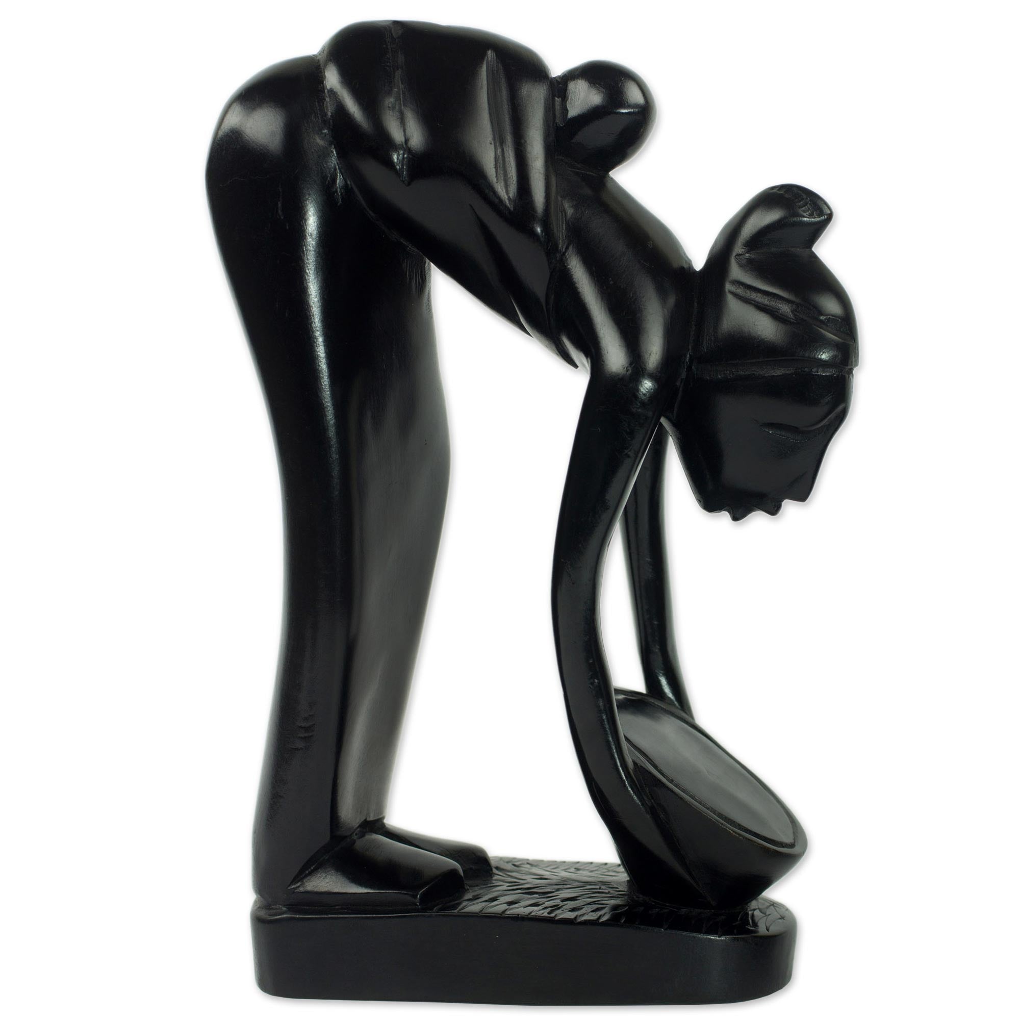 Premium Hand-Carved Serwaa Mother and Child Sculpture – Authentic Ghanaian Art