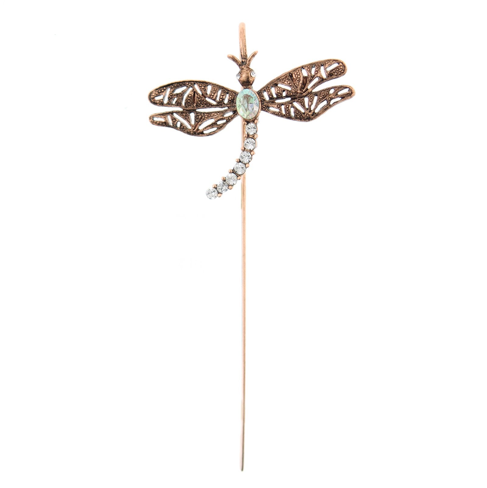 Premium 1928 Jewelry Copper-Tone Crystal Dragonfly Bookmark - Ultimate Reading Companion