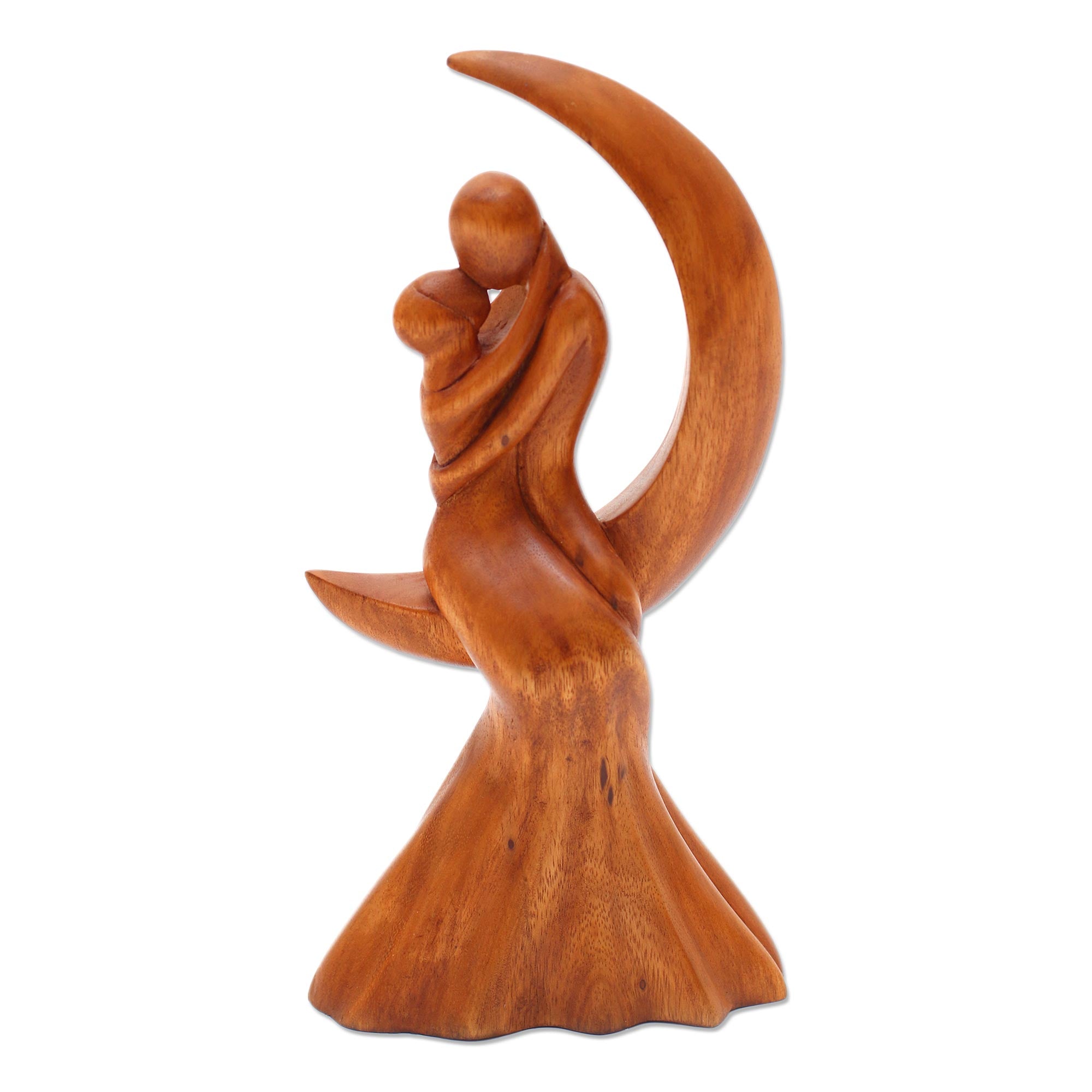 Premium Romantic Moon Wedding Sculpture - Handcrafted Bride & Groom Art