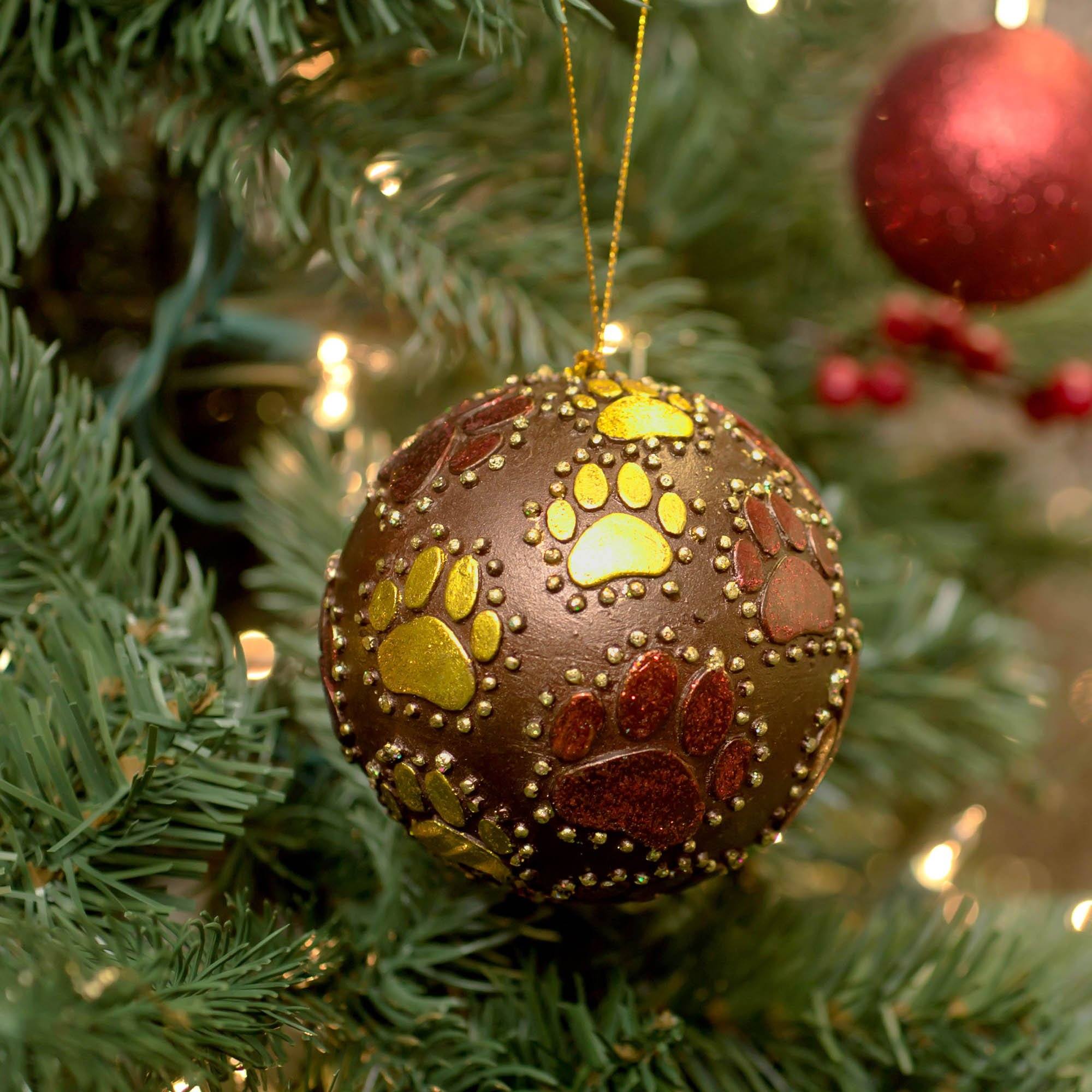 Premium Beaded Paw Print Ornament | Fair Trade Handcrafted