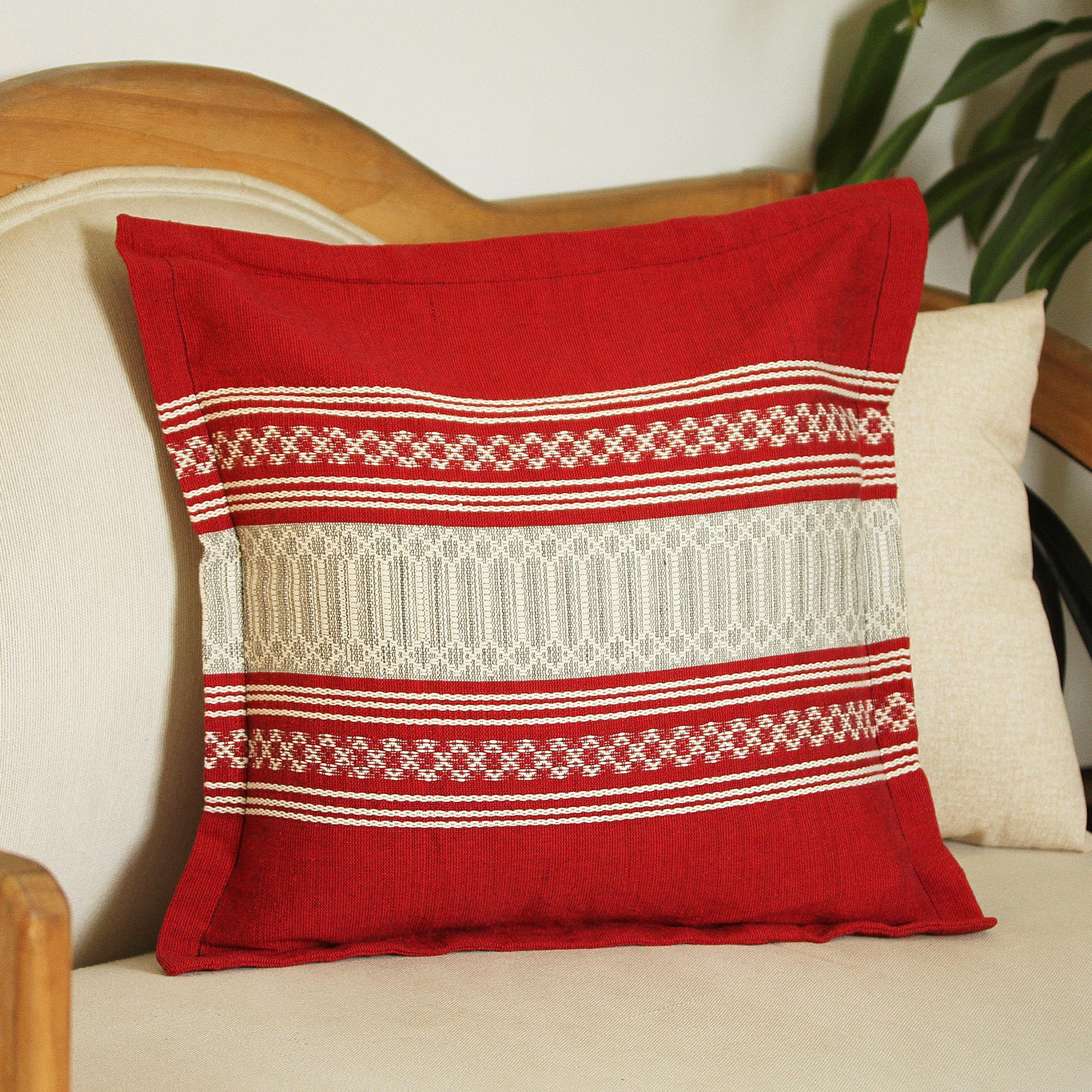 Premium Chili Passion Eco-Friendly Throw Pillow Cover - Handmade Artisan Design