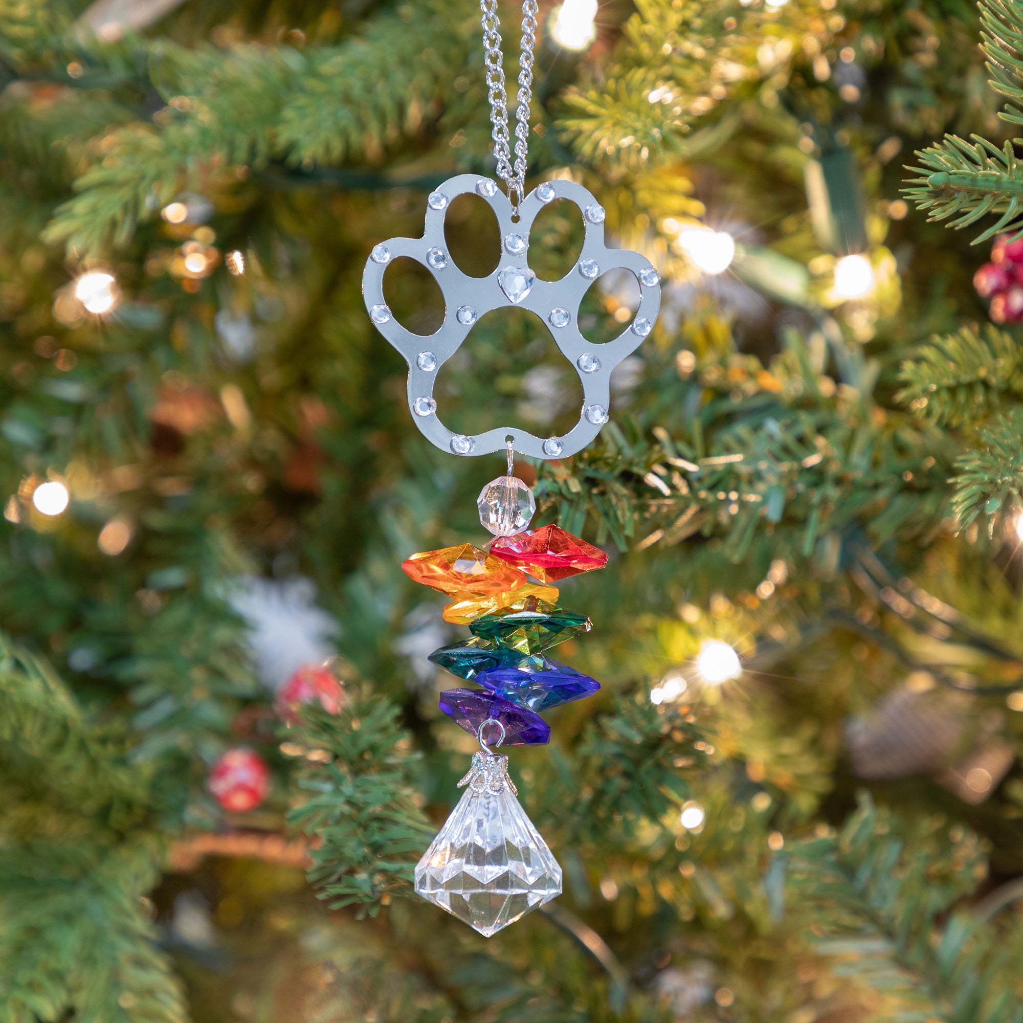Premium Rainbow & Paws Memorial Ornament