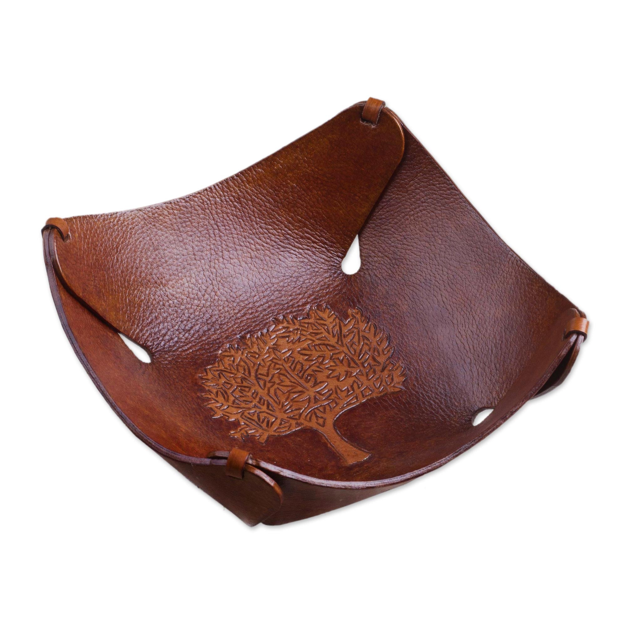 Premium Handcrafted Tree of Life Leather Tray