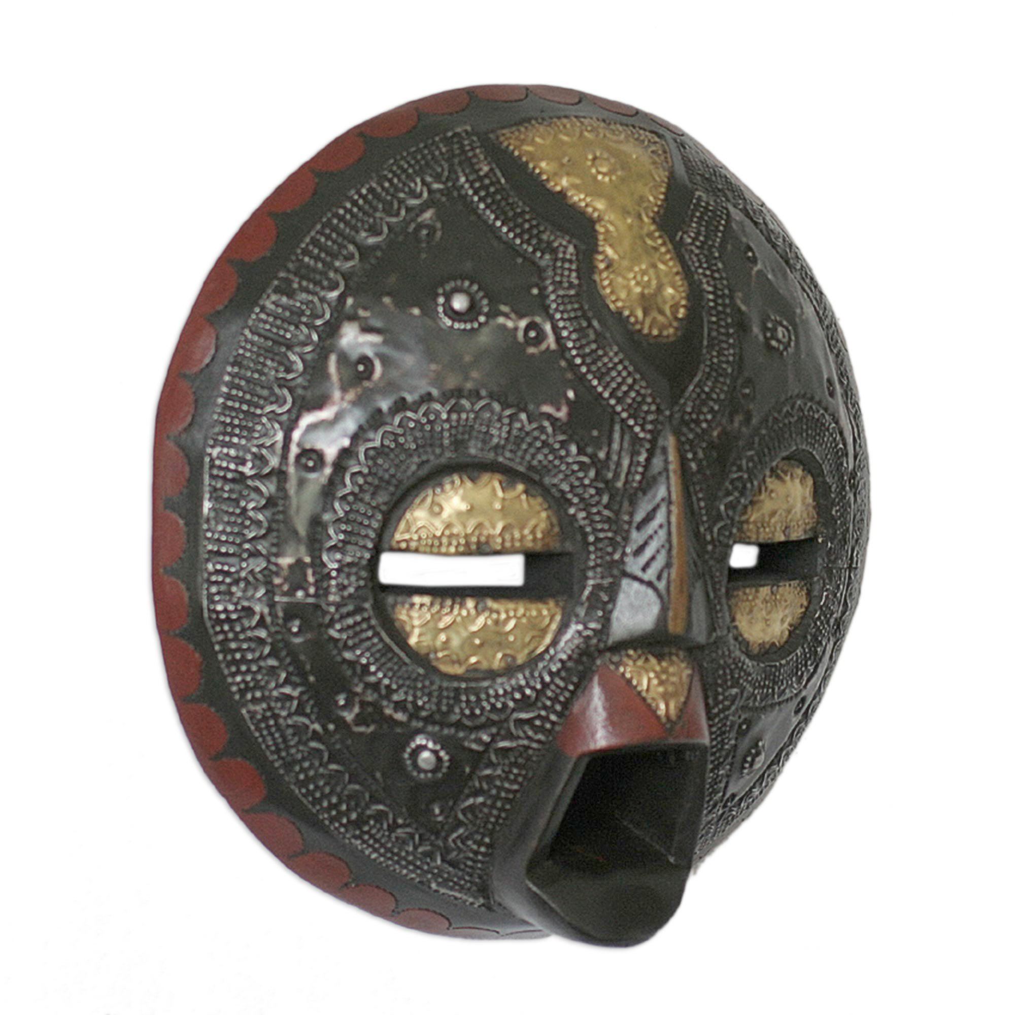 Premium Sese Wood Protection Wall Mask - Handcrafted in Ghana